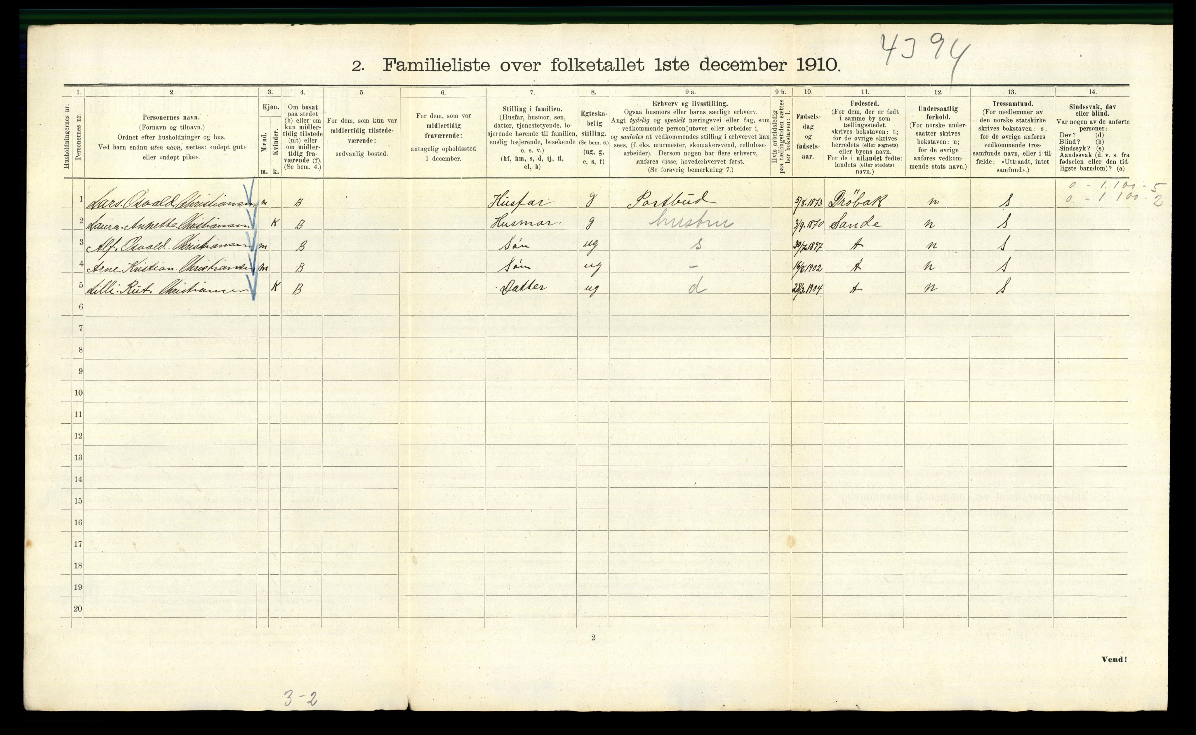 RA, 1910 census for Kristiania, 1910, p. 85092