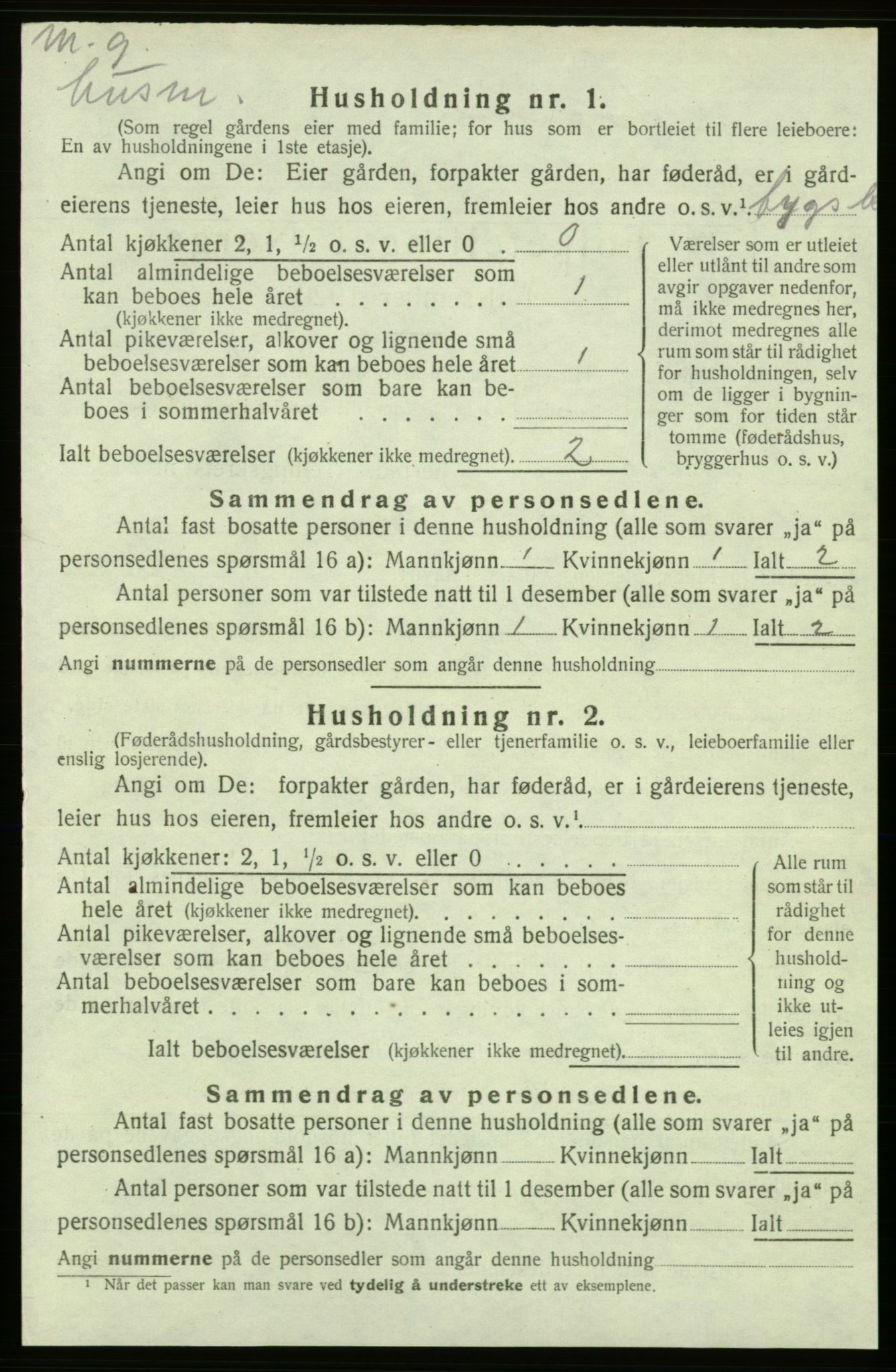 SAB, 1920 census for Kvinnherad, 1920, p. 1192