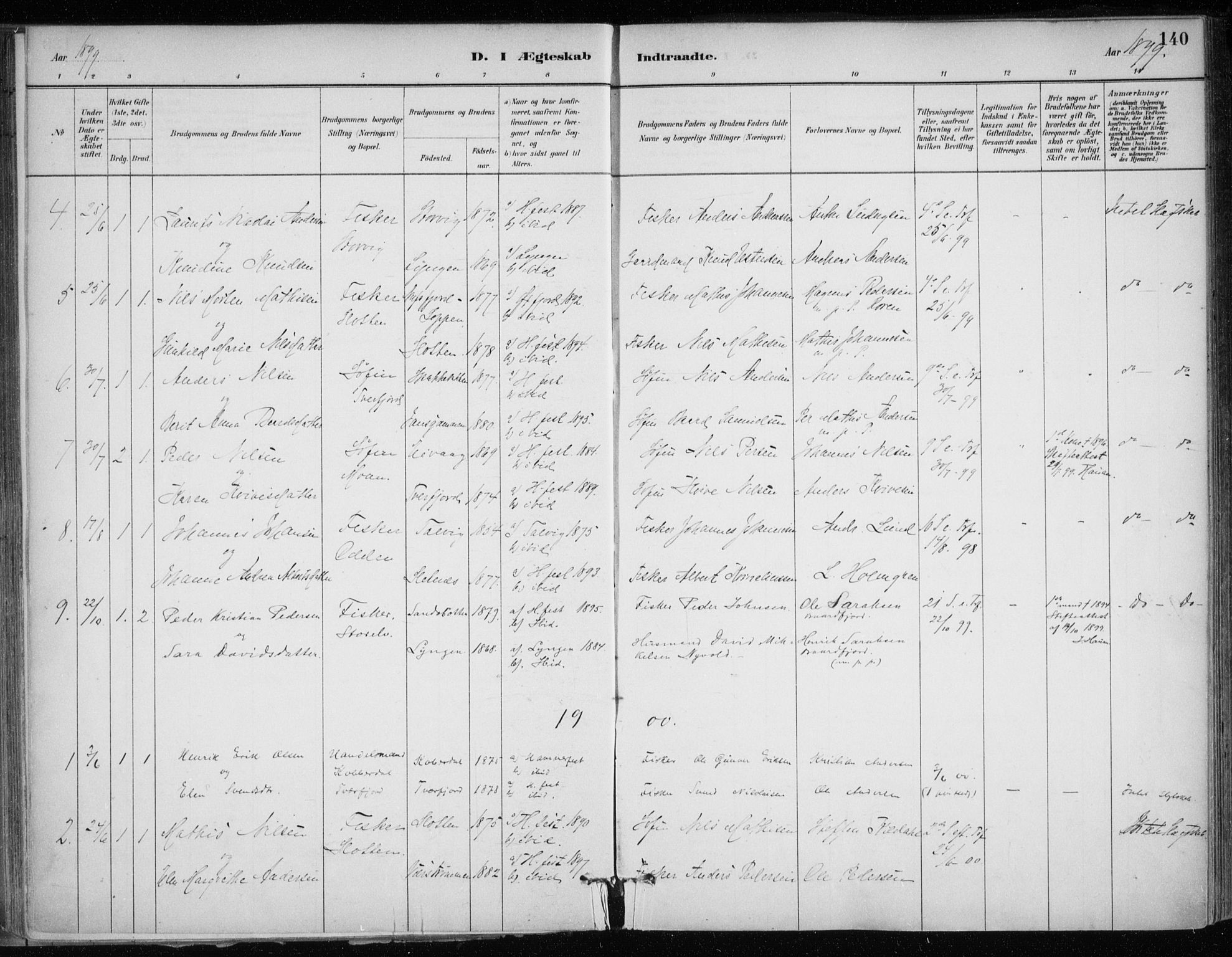 Hammerfest sokneprestkontor, SATØ/S-1347/H/Ha/L0013.kirke: Parish register (official) no. 13, 1898-1917, p. 140