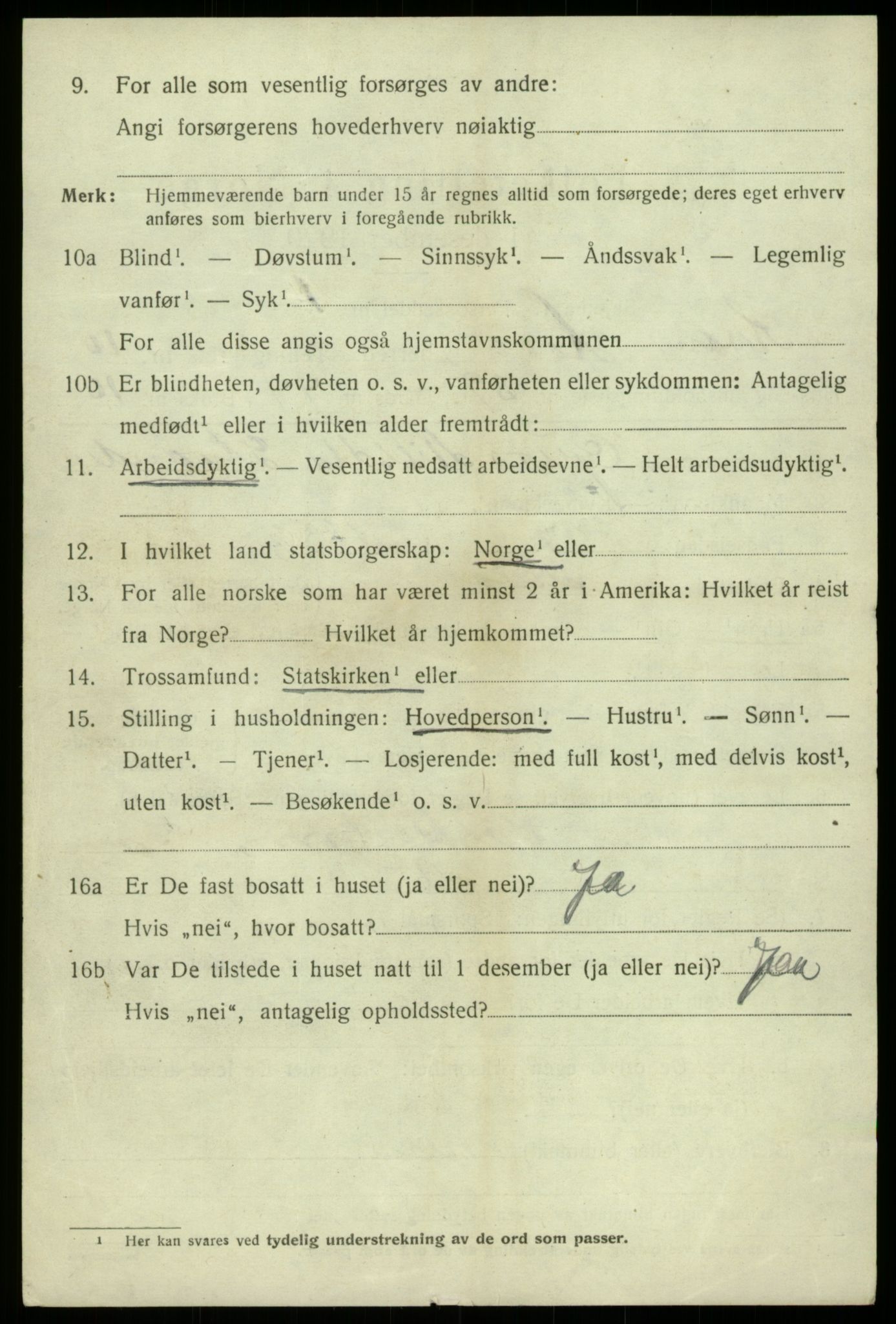 SAB, 1920 census for Kvam, 1920, p. 7024