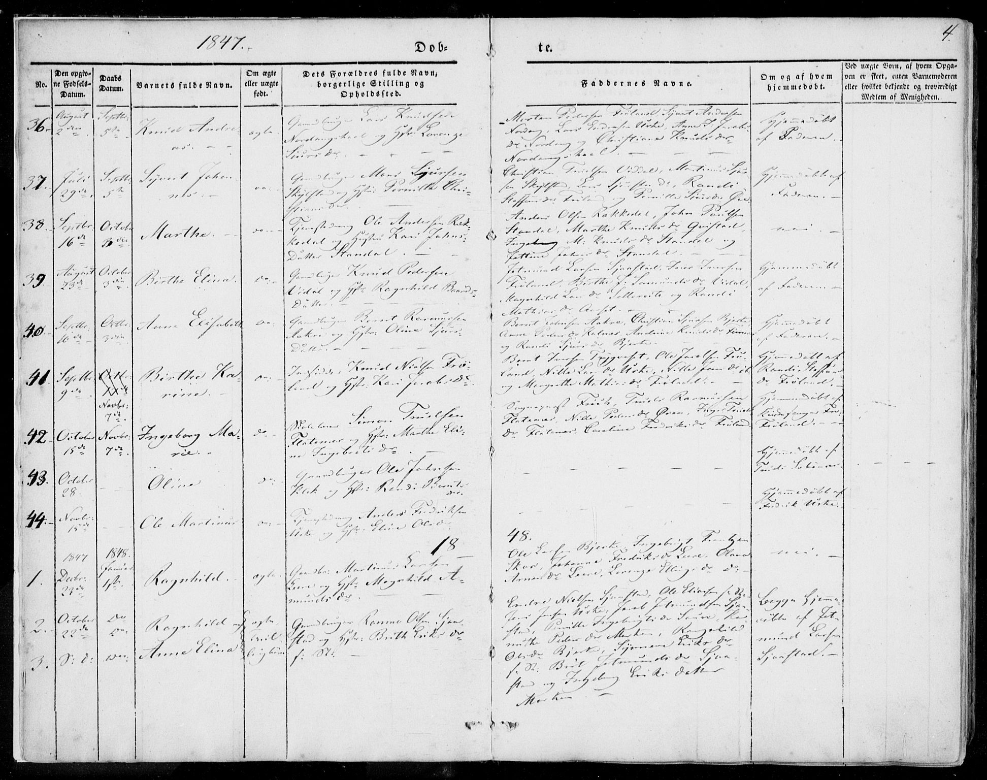 Ministerialprotokoller, klokkerbøker og fødselsregistre - Møre og Romsdal, SAT/A-1454/515/L0209: Parish register (official) no. 515A05, 1847-1868, p. 4