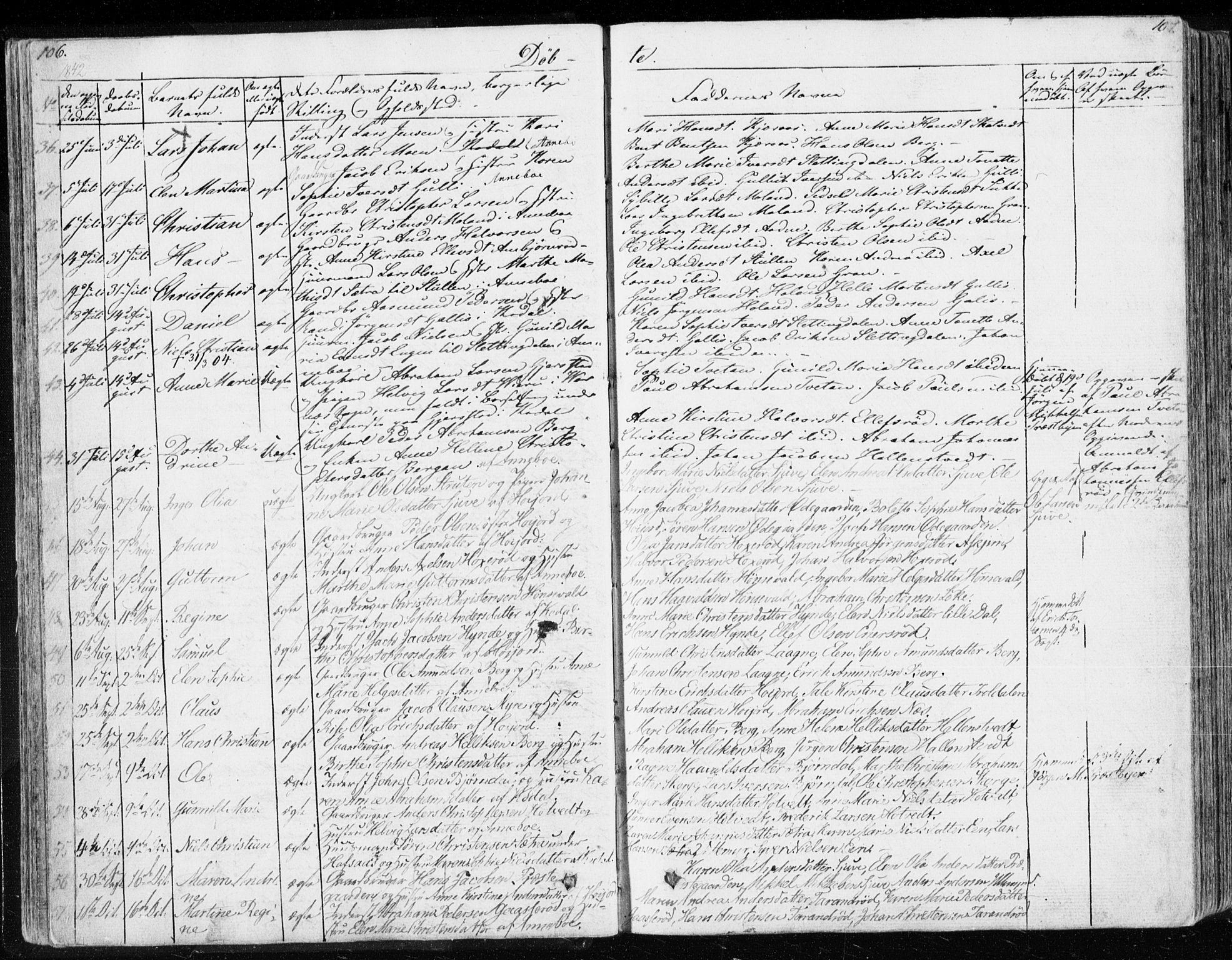 Andebu kirkebøker, AV/SAKO-A-336/F/Fa/L0004: Parish register (official) no. 4, 1829-1856, p. 106-107