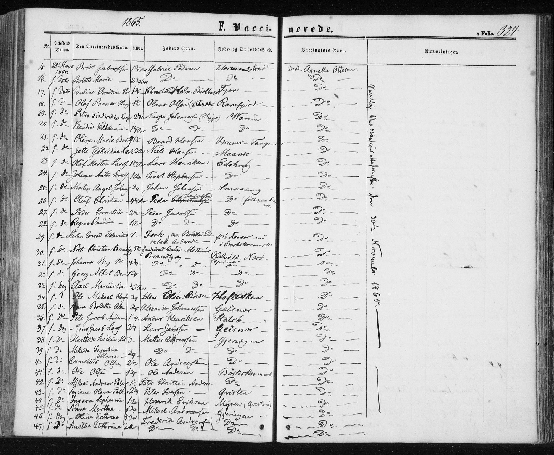 Ministerialprotokoller, klokkerbøker og fødselsregistre - Nord-Trøndelag, SAT/A-1458/780/L0641: Parish register (official) no. 780A06, 1857-1874, p. 324