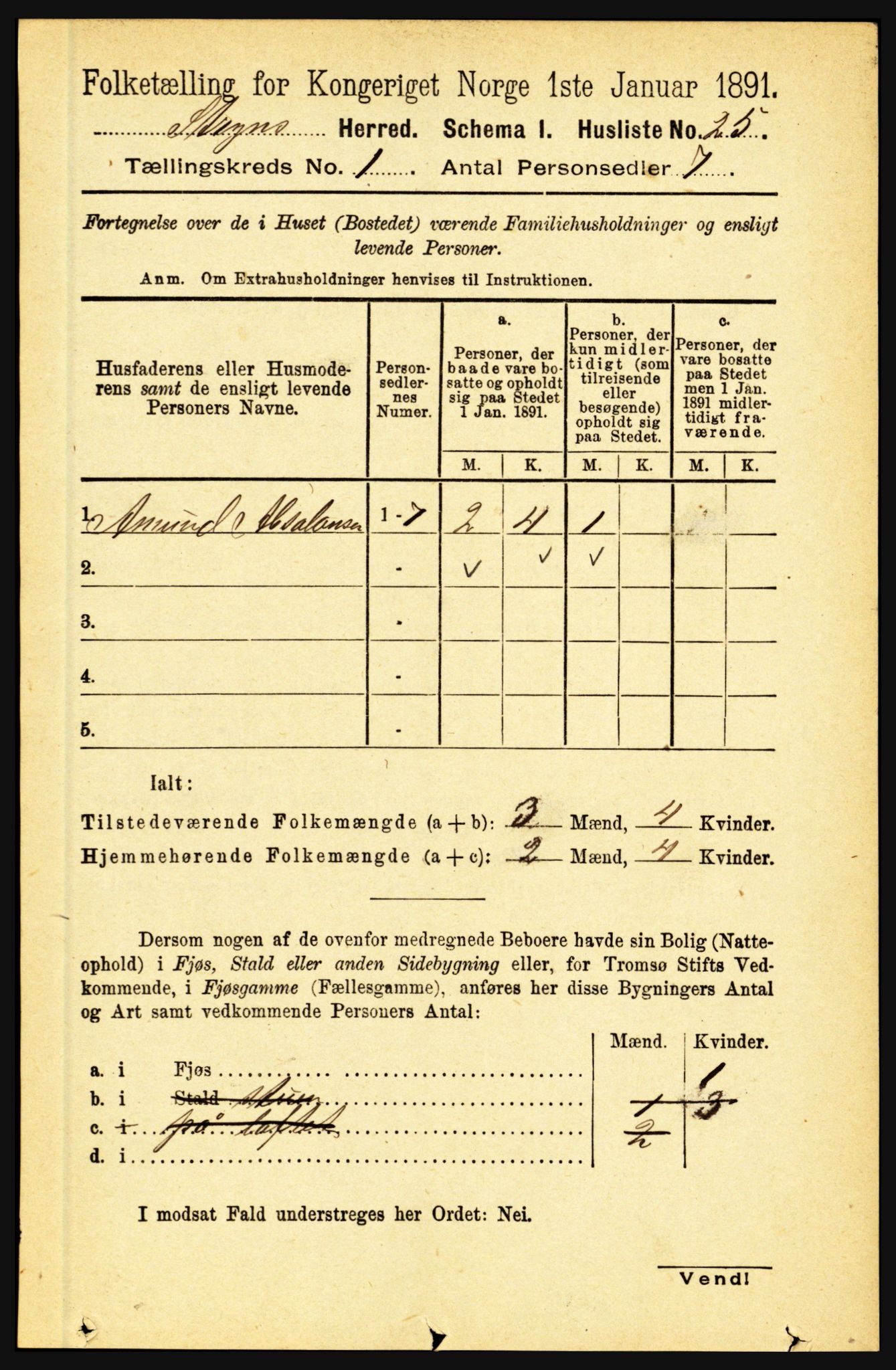 RA, 1891 census for 1448 Stryn, 1891, p. 53