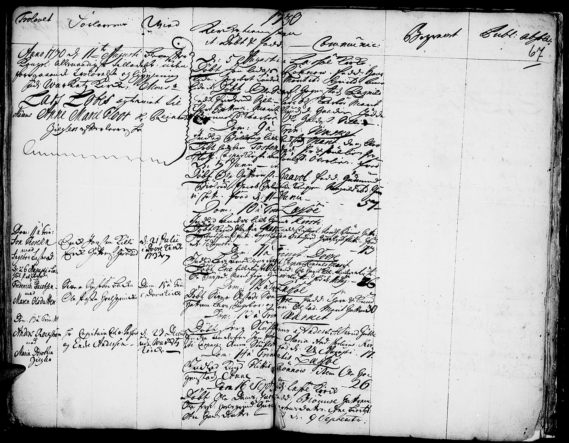 Lesja prestekontor, SAH/PREST-068/H/Ha/Haa/L0001: Parish register (official) no. 1, 1724-1731, p. 67