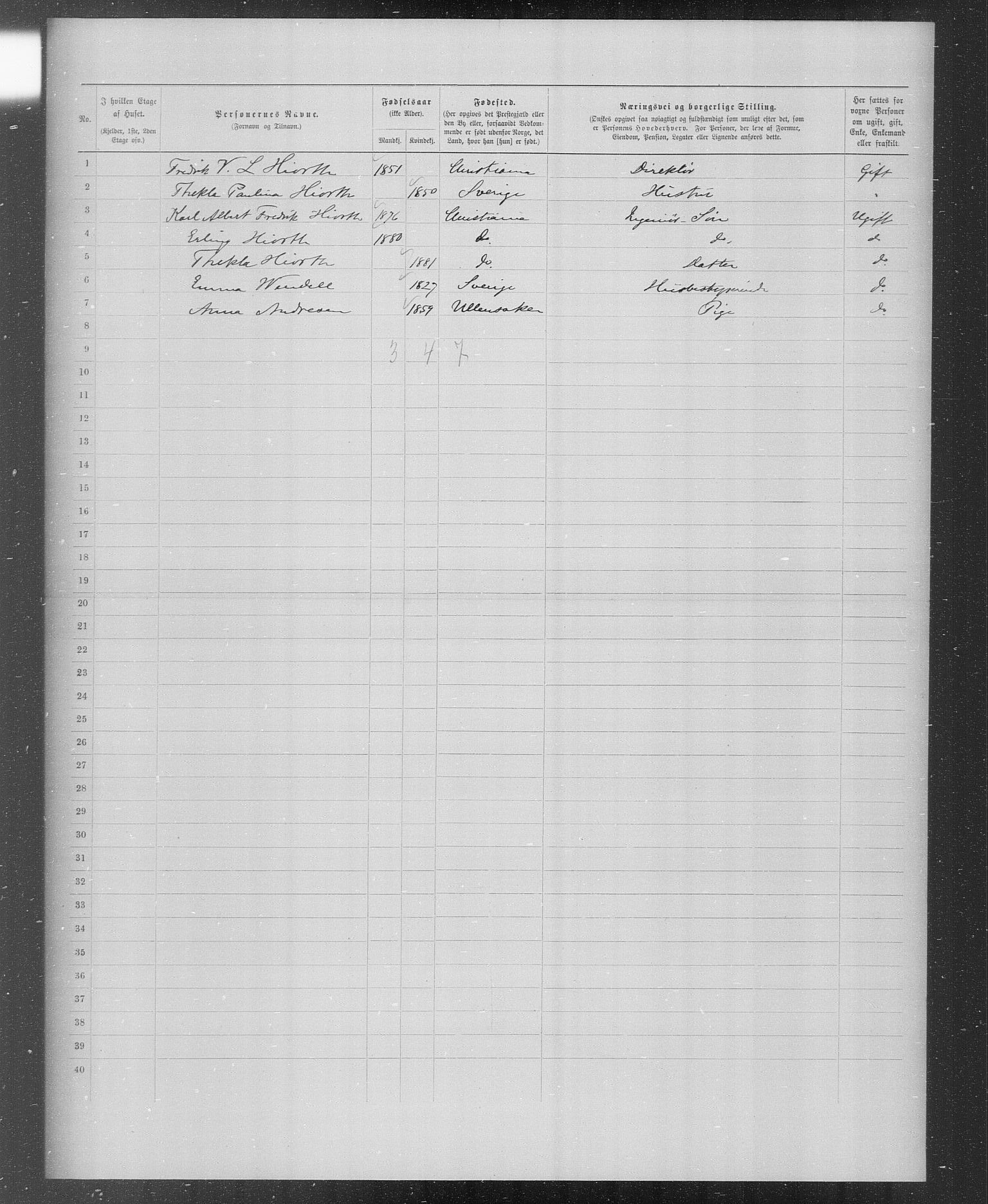 OBA, Municipal Census 1899 for Kristiania, 1899, p. 2757