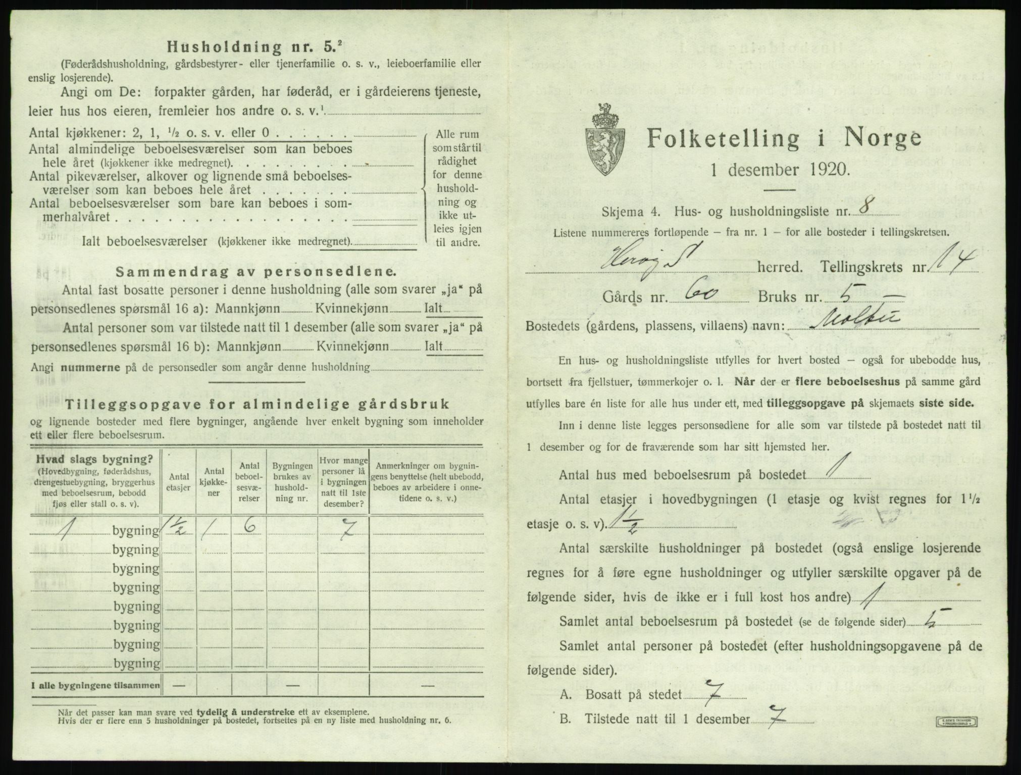 SAT, 1920 census for Herøy (MR), 1920, p. 1111