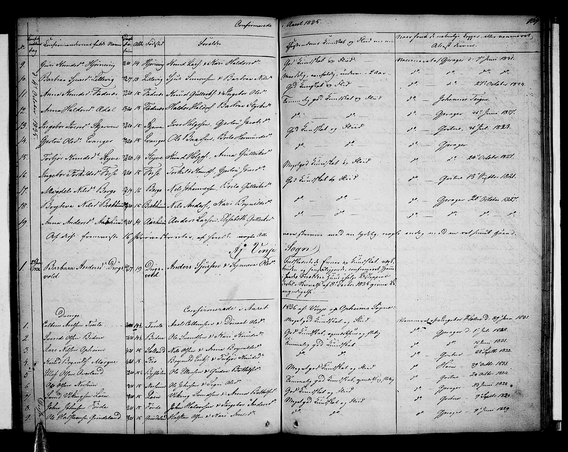 Voss sokneprestembete, SAB/A-79001: Curate's parish register no. A 1, 1821-1841, p. 104