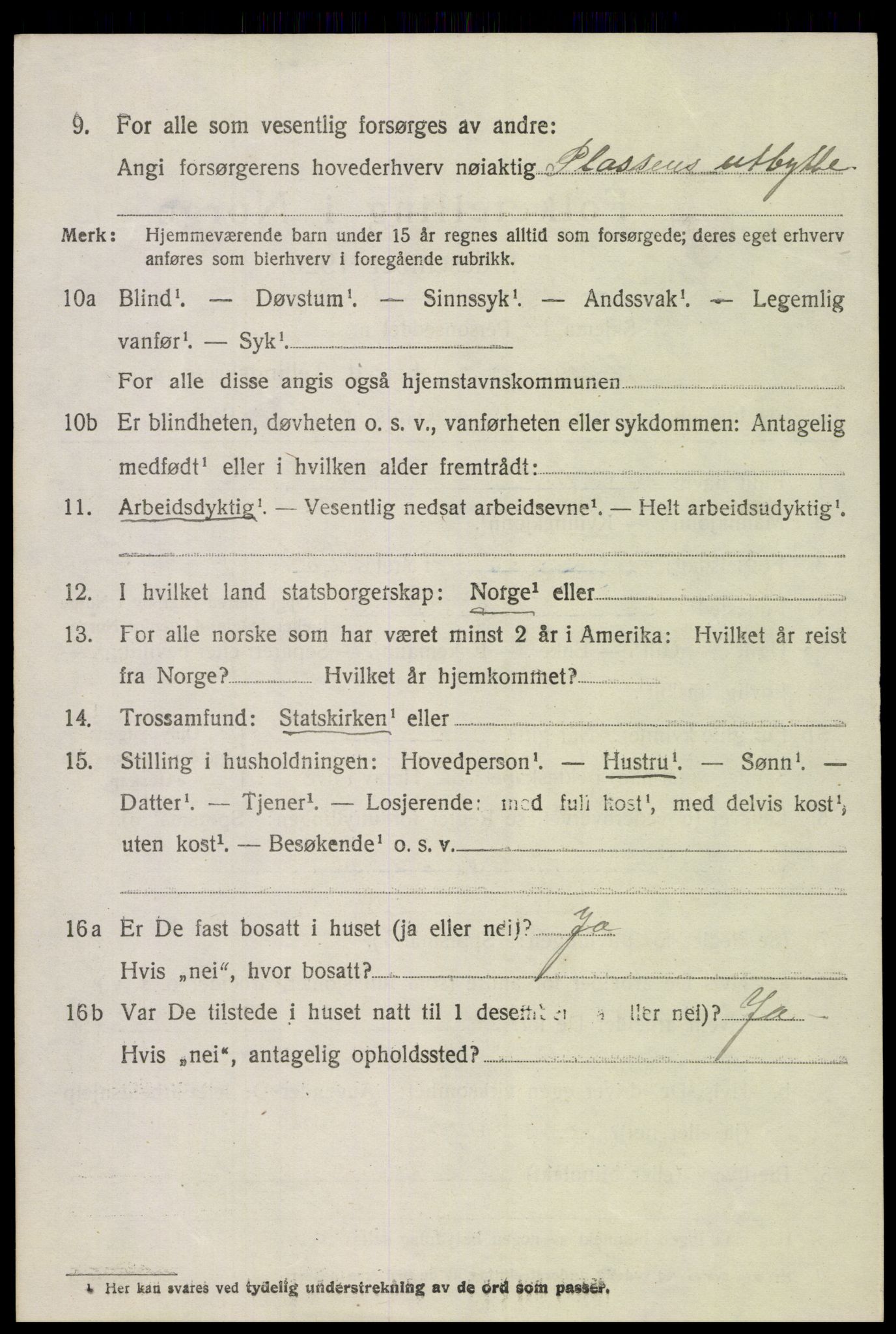 SAH, 1920 census for Vardal, 1920, p. 2640