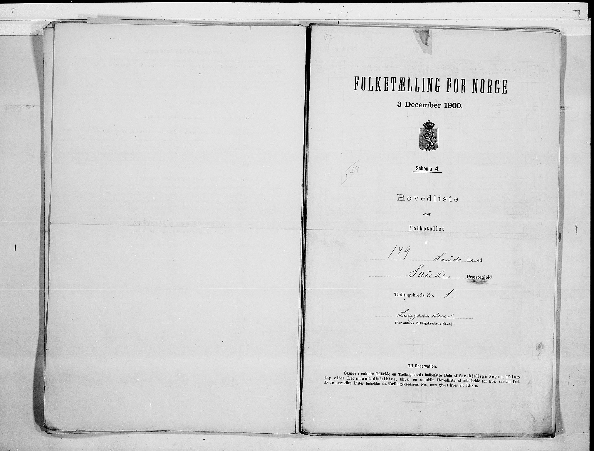 SAKO, 1900 census for Sauherad, 1900, p. 4