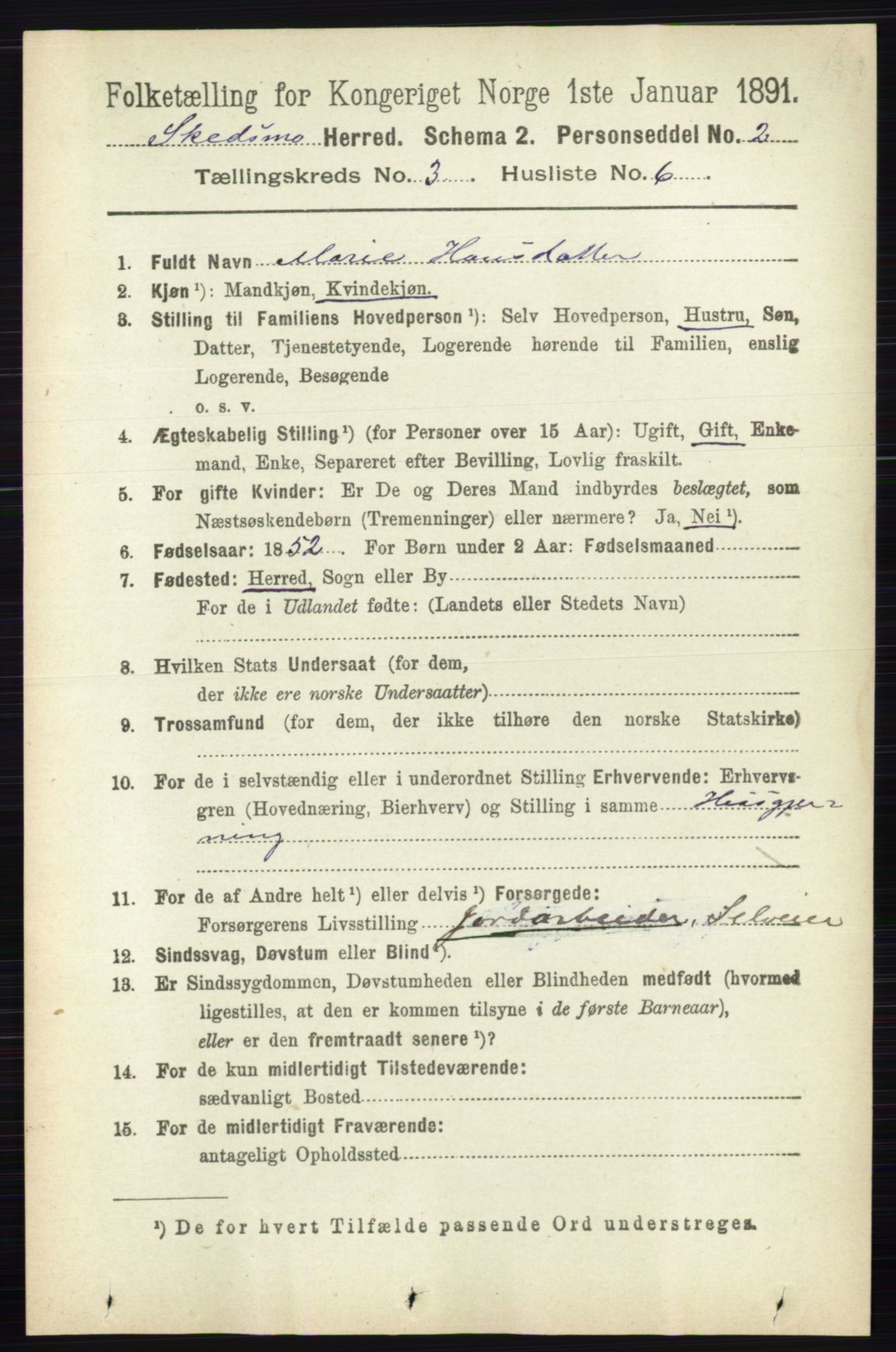 RA, 1891 census for 0231 Skedsmo, 1891, p. 1335