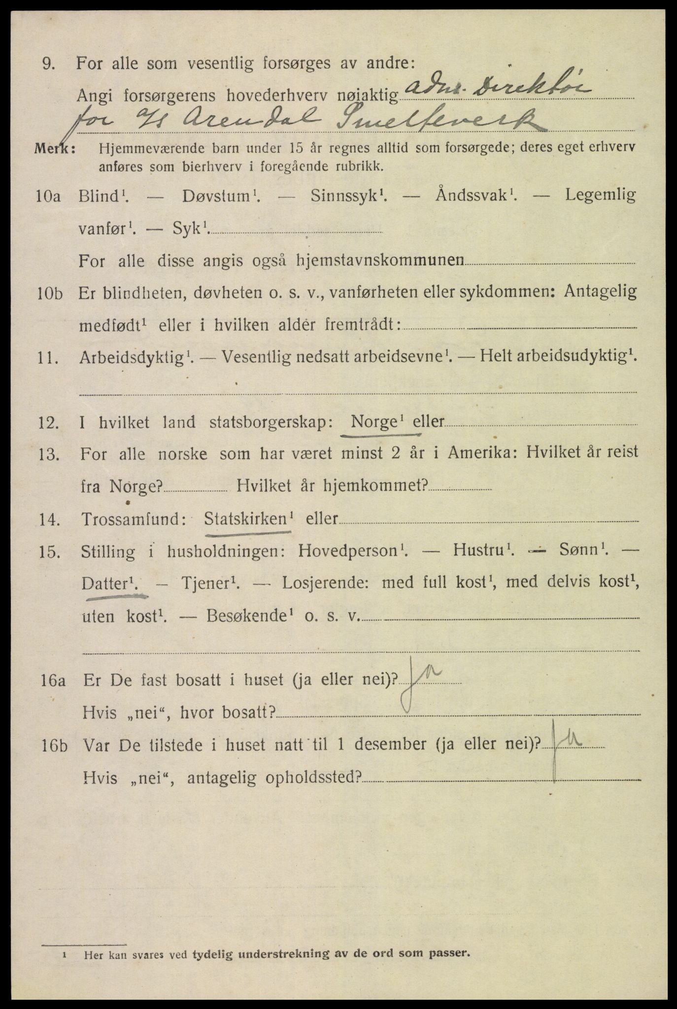 SAK, 1920 census for Stokken, 1920, p. 3719