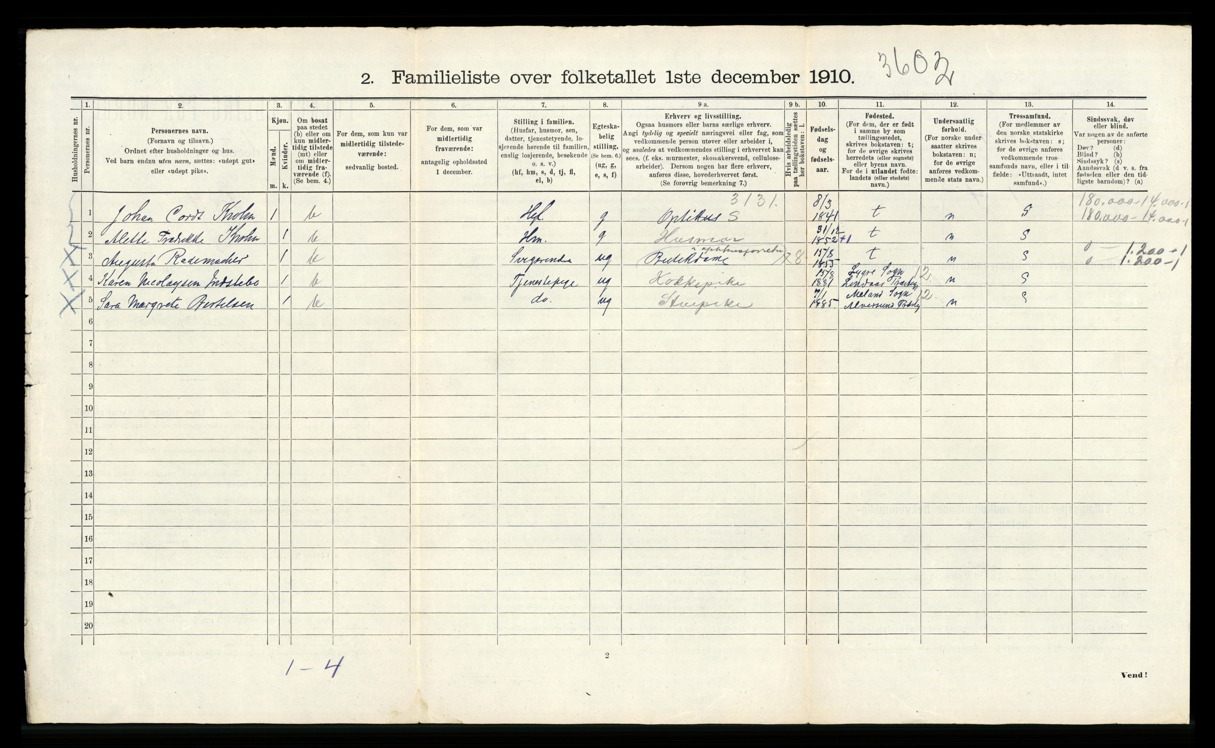 RA, 1910 census for Bergen, 1910, p. 4796