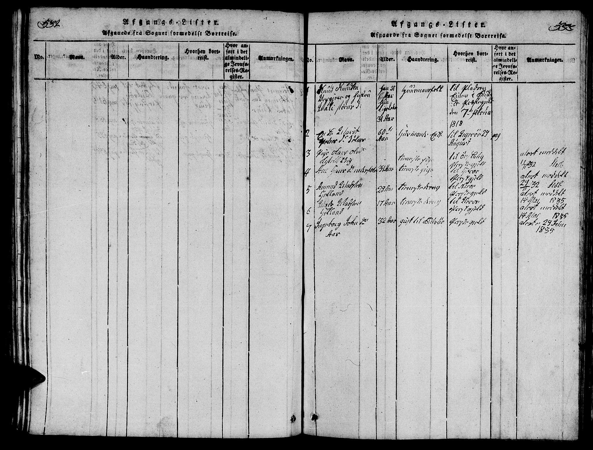 Ministerialprotokoller, klokkerbøker og fødselsregistre - Møre og Romsdal, AV/SAT-A-1454/539/L0535: Parish register (copy) no. 539C01, 1818-1842, p. 552-553