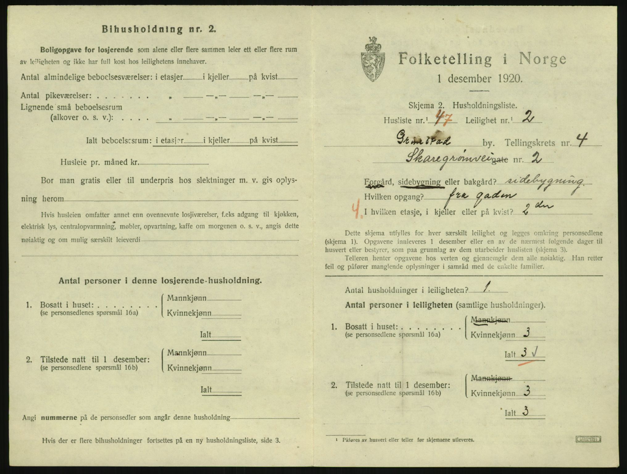 SAK, 1920 census for Grimstad, 1920, p. 1963