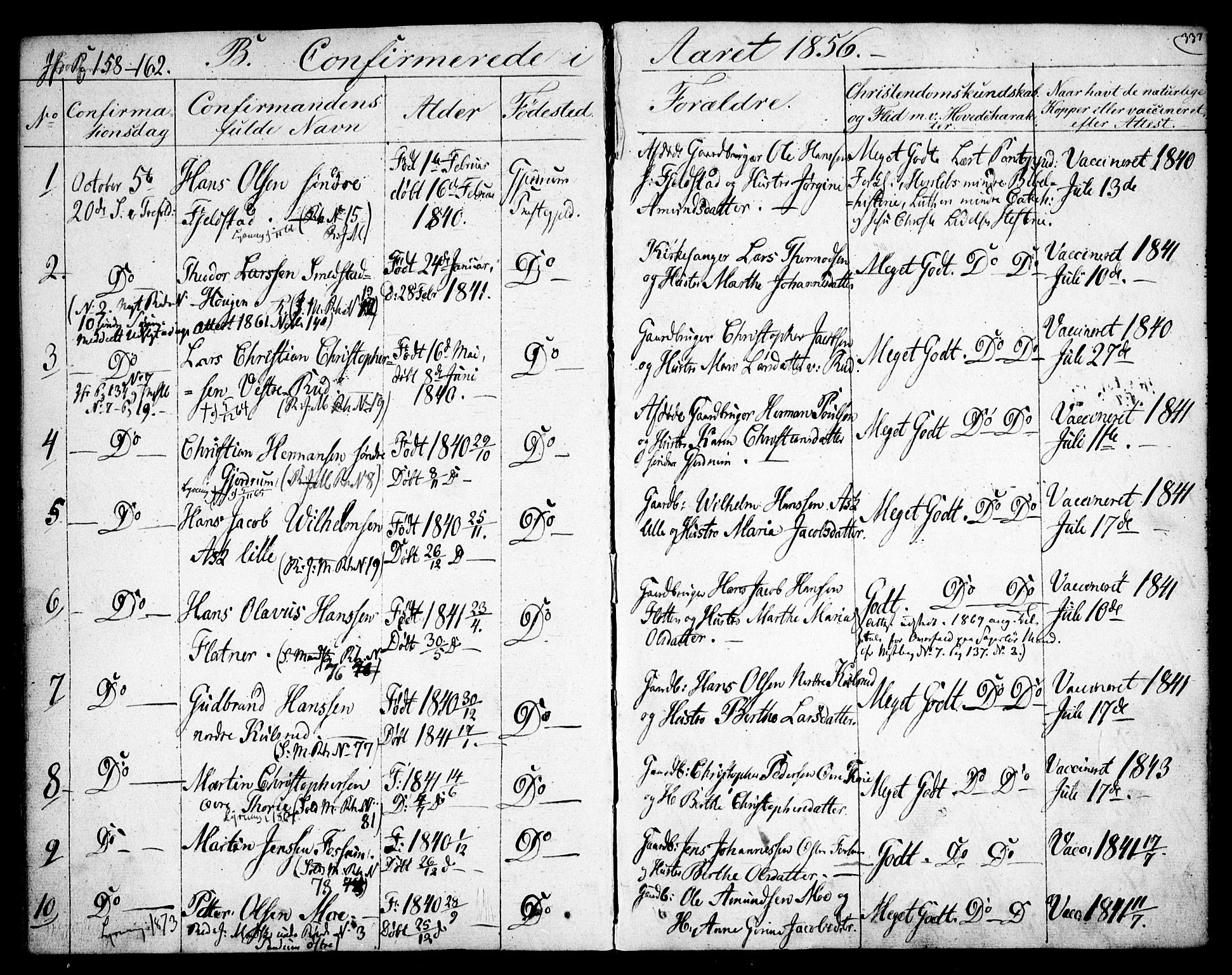 Gjerdrum prestekontor Kirkebøker, SAO/A-10412b/F/Fa/L0006: Parish register (official) no. I 6, 1845-1856, p. 337