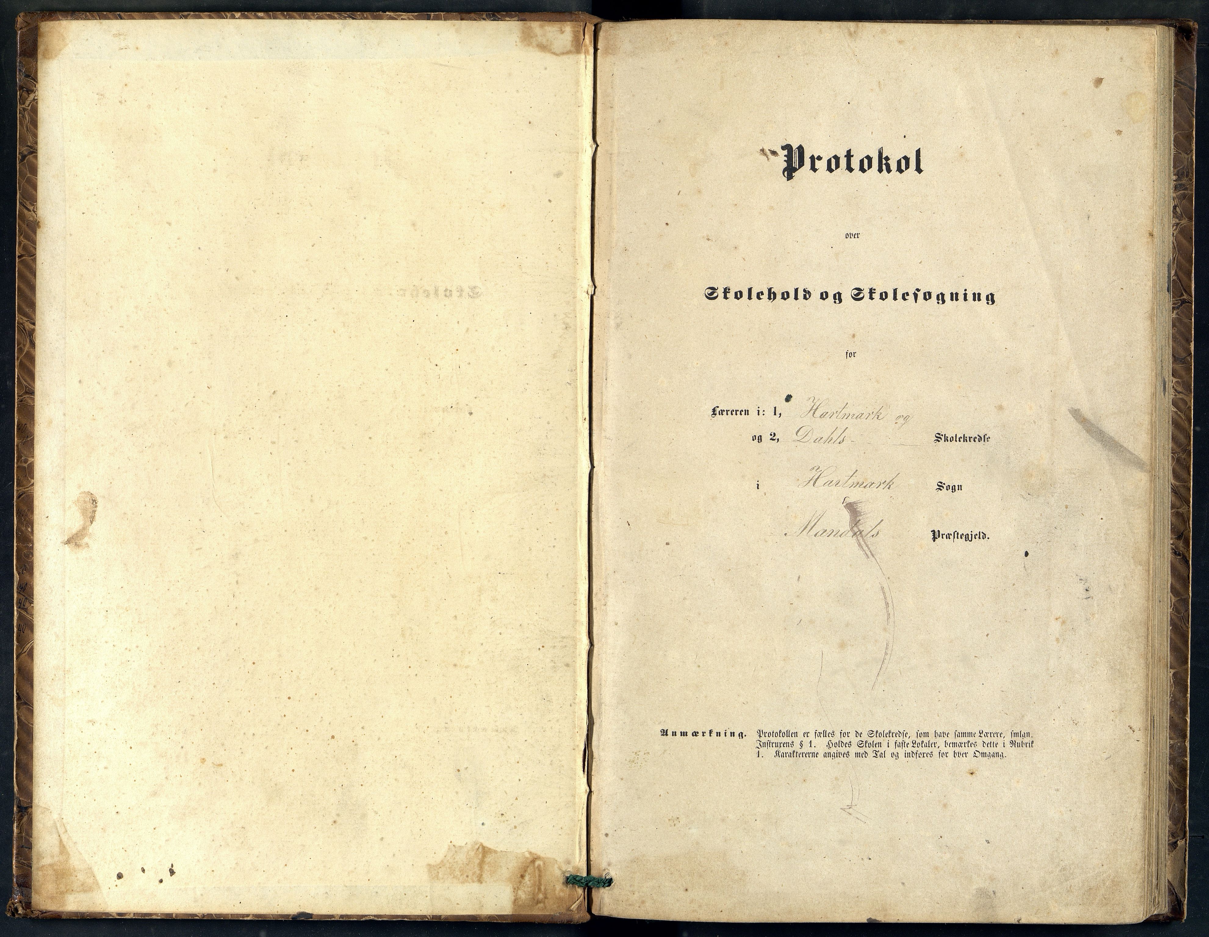 Halse og Harkmark kommune - Harkmark Skole, ARKSOR/1002HH559/H/L0002: Skoleprotokoll, 1863-1887