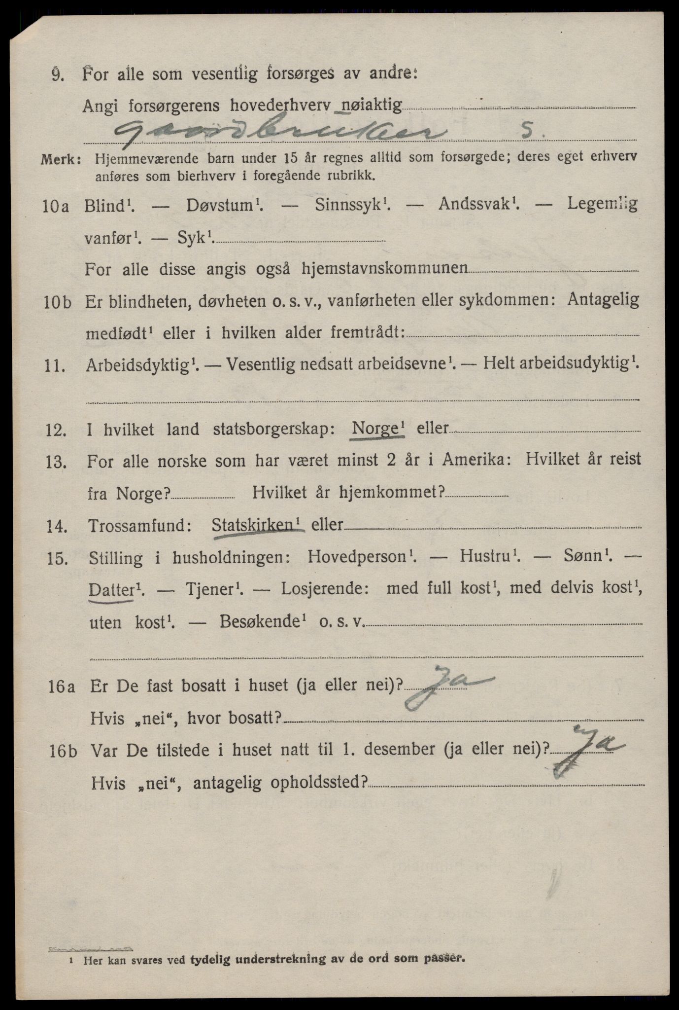 SAST, 1920 census for Jelsa, 1920, p. 1423