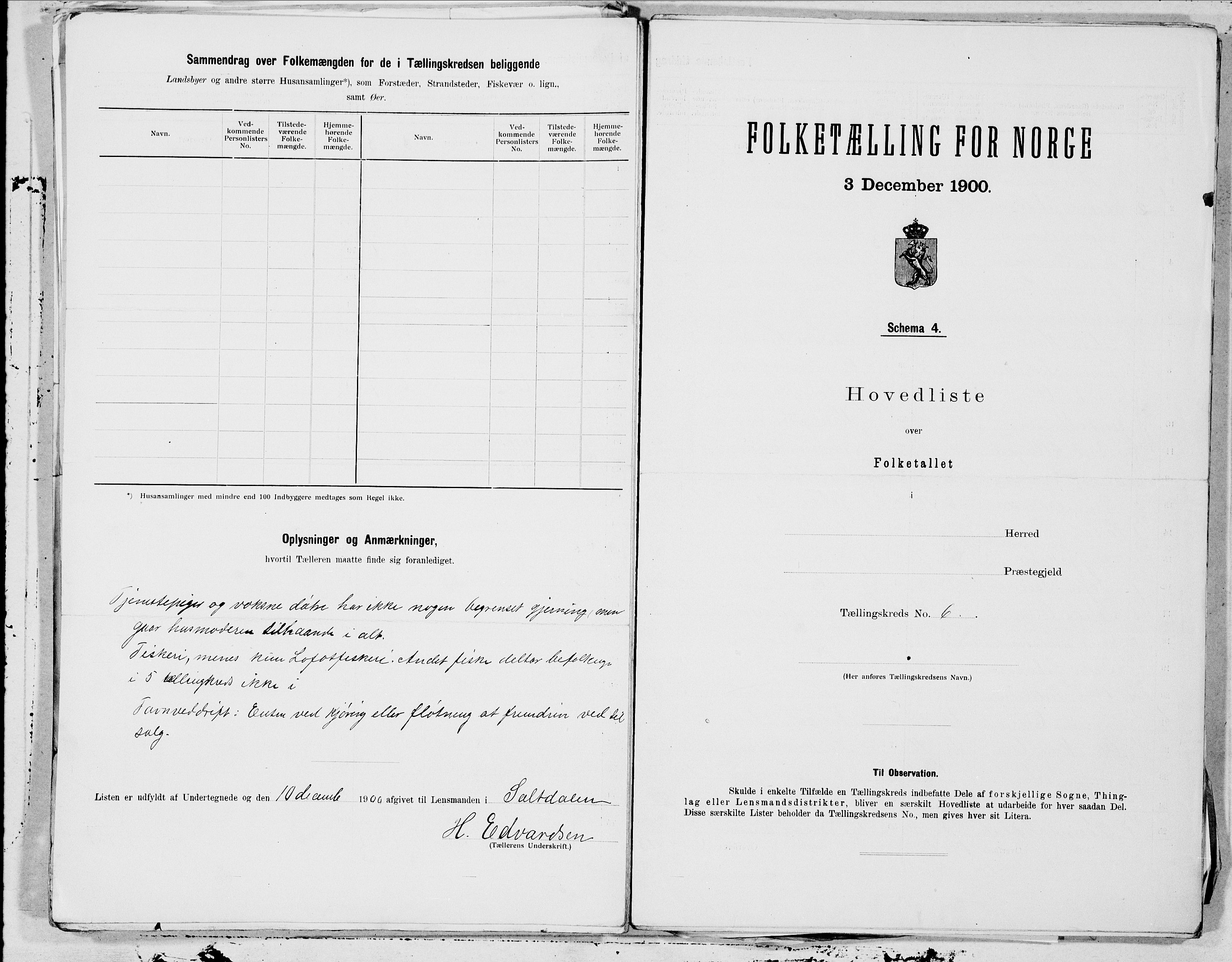 SAT, 1900 census for Saltdal, 1900, p. 14