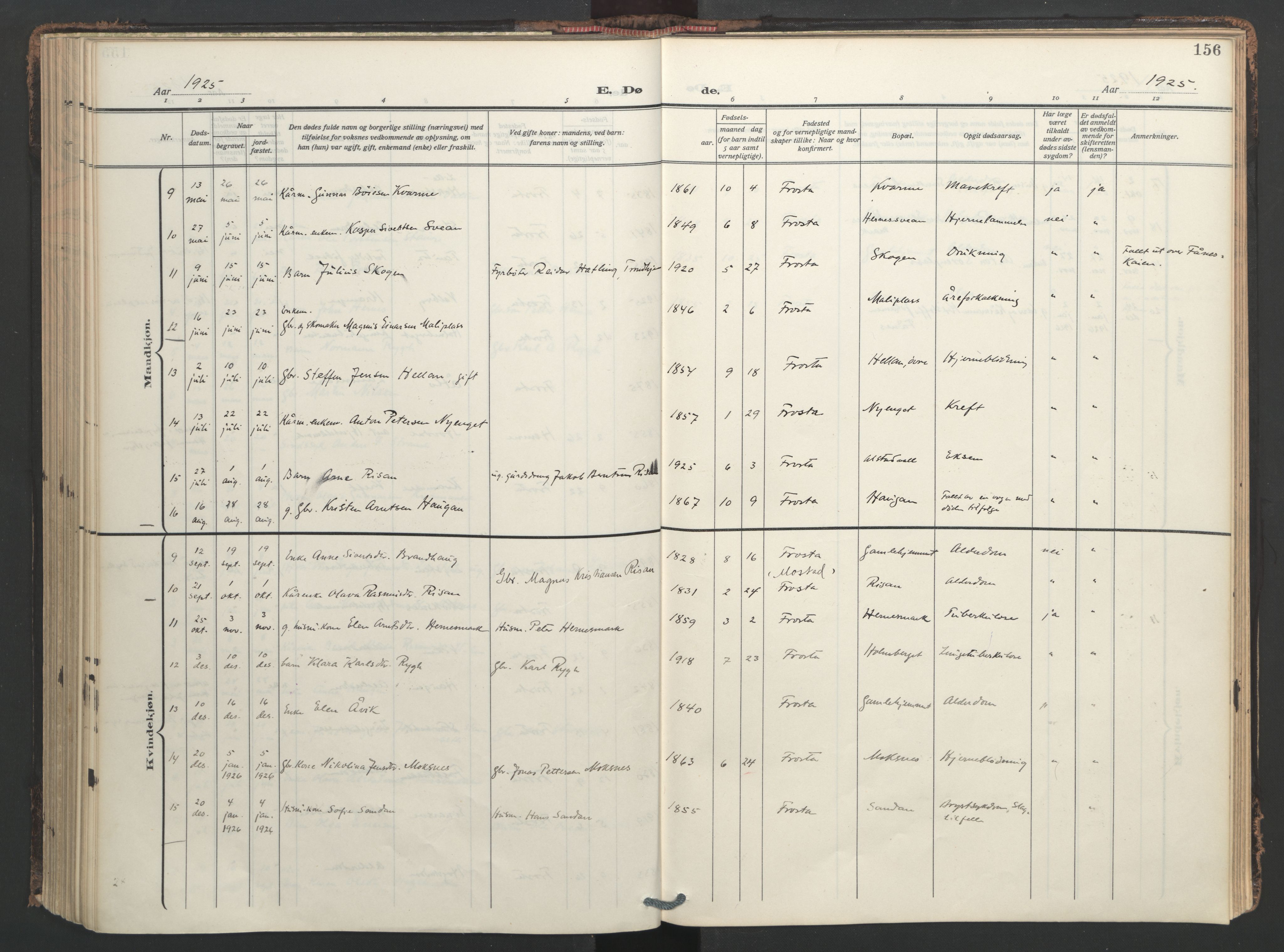 Ministerialprotokoller, klokkerbøker og fødselsregistre - Nord-Trøndelag, SAT/A-1458/713/L0123: Parish register (official) no. 713A12, 1911-1925, p. 156