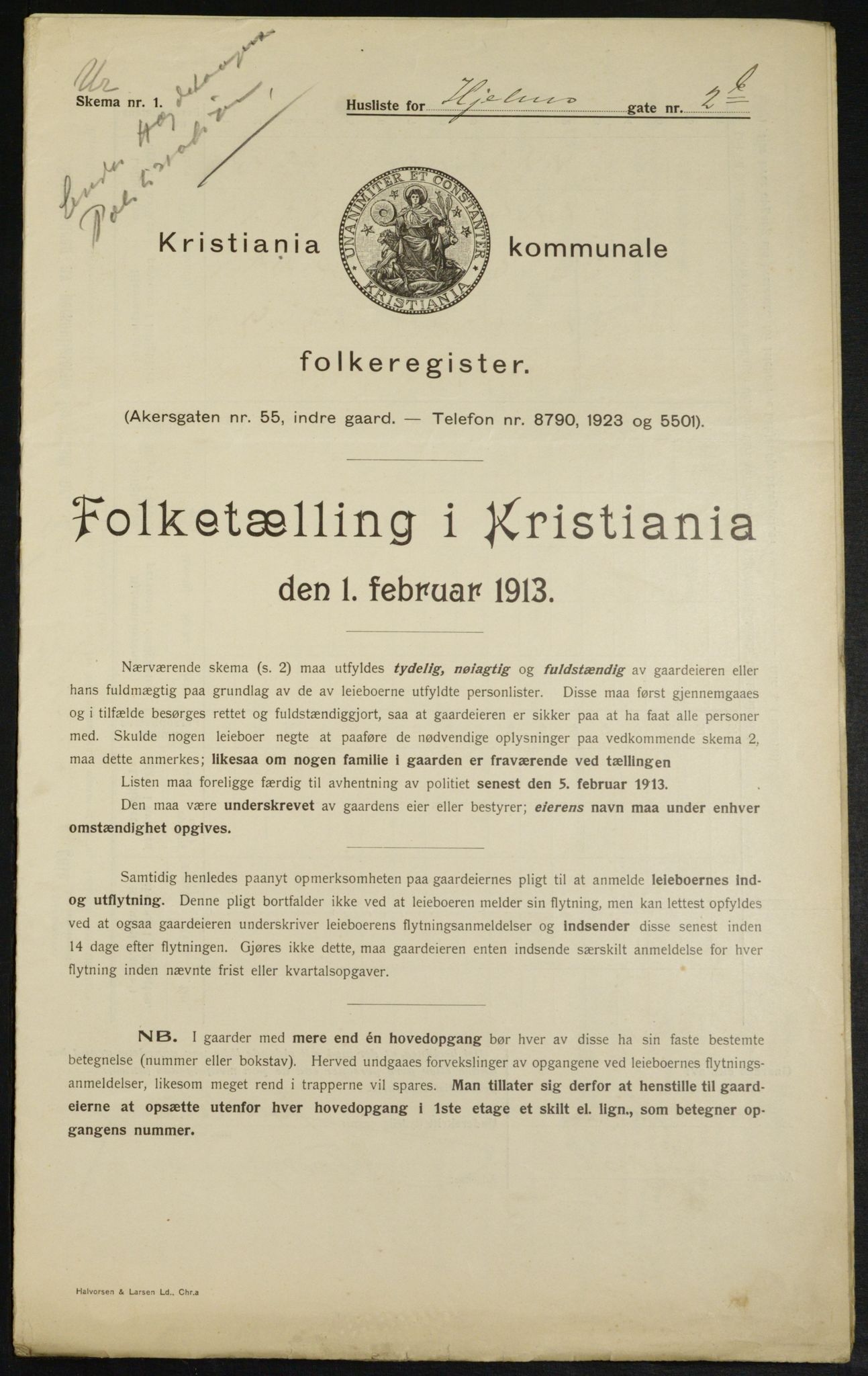 OBA, Municipal Census 1913 for Kristiania, 1913, p. 39968