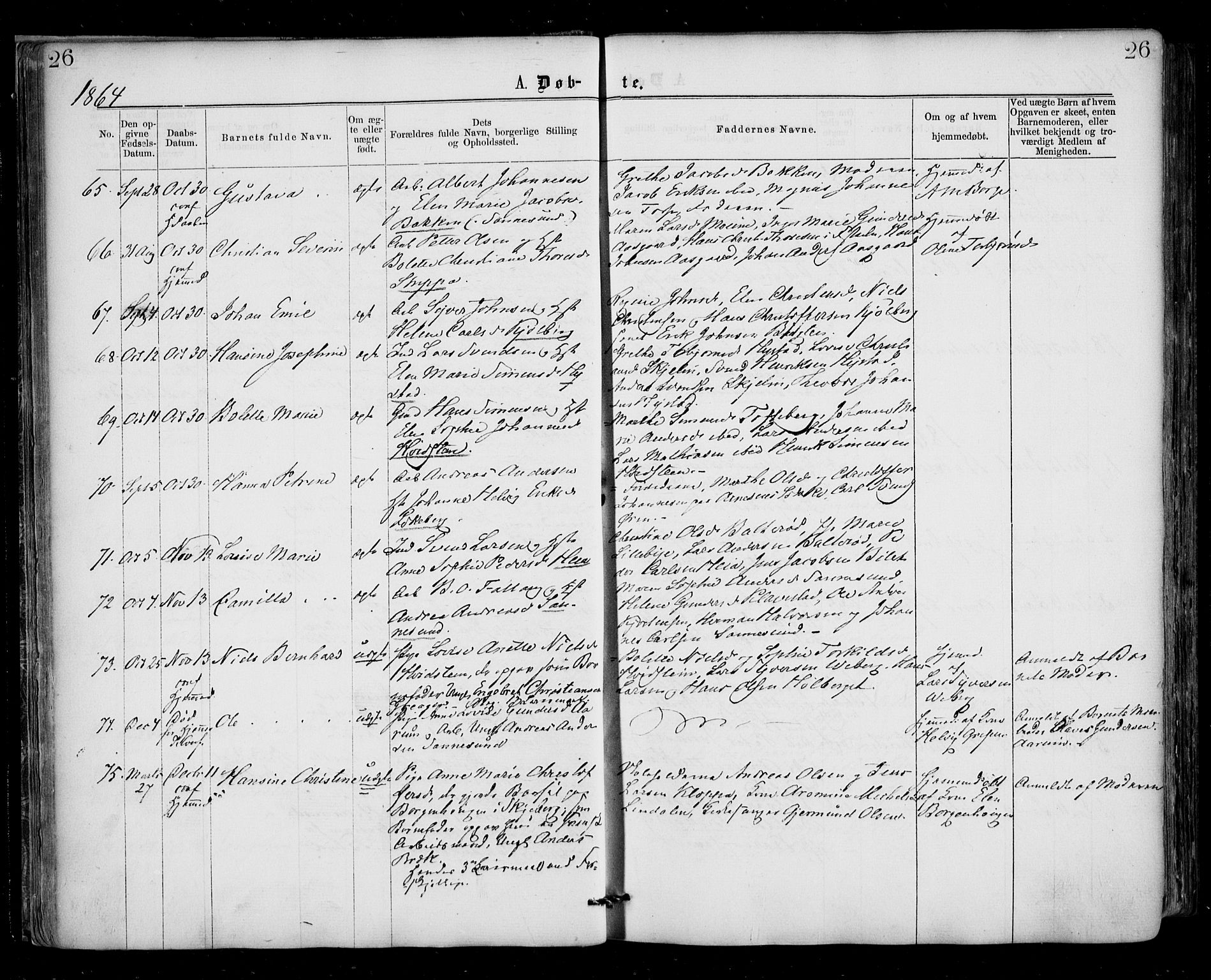 Borge prestekontor Kirkebøker, SAO/A-10903/F/Fa/L0006: Parish register (official) no. I 6, 1861-1874, p. 26