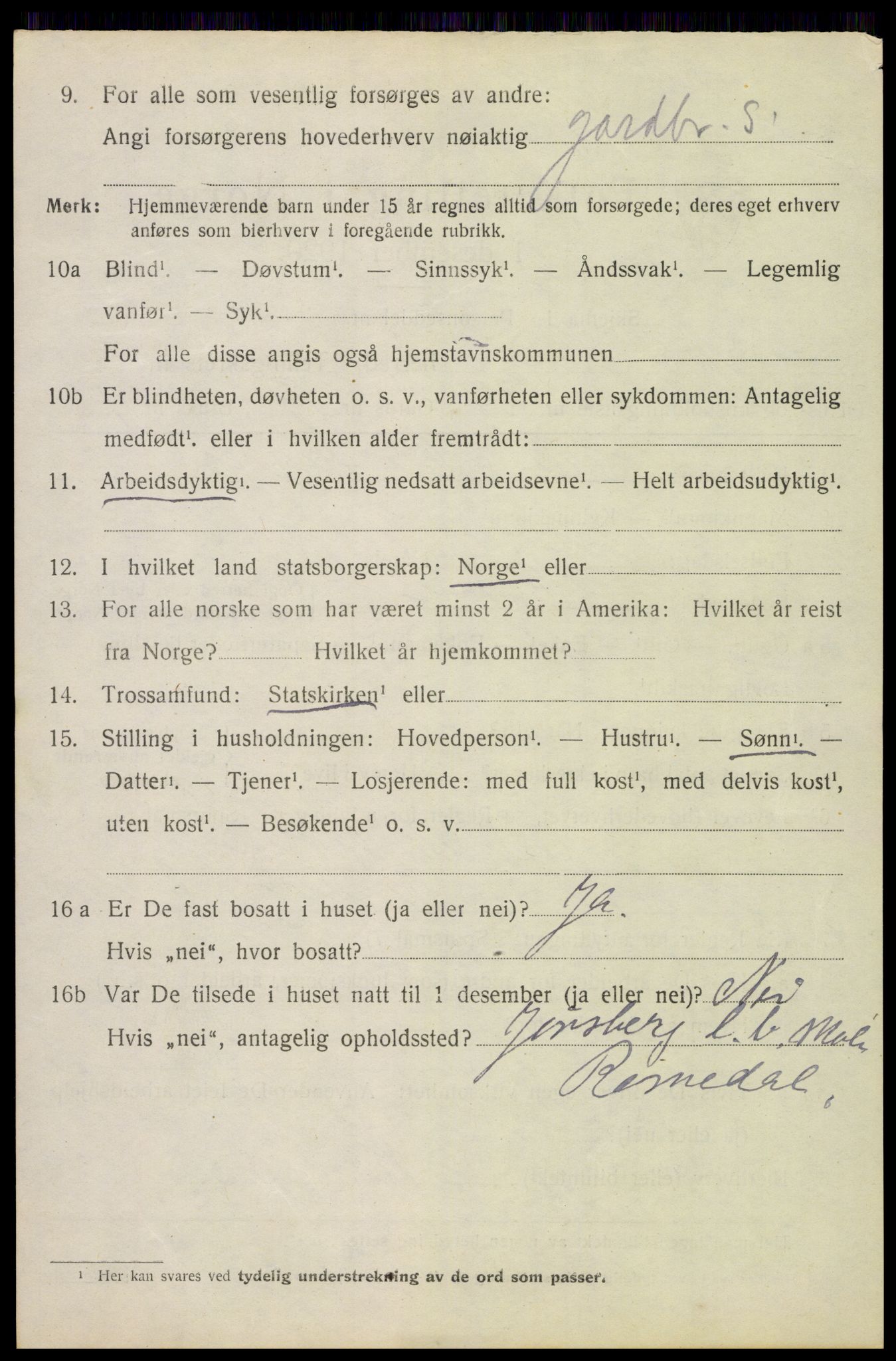 SAH, 1920 census for Nes (Hedmark), 1920, p. 2473