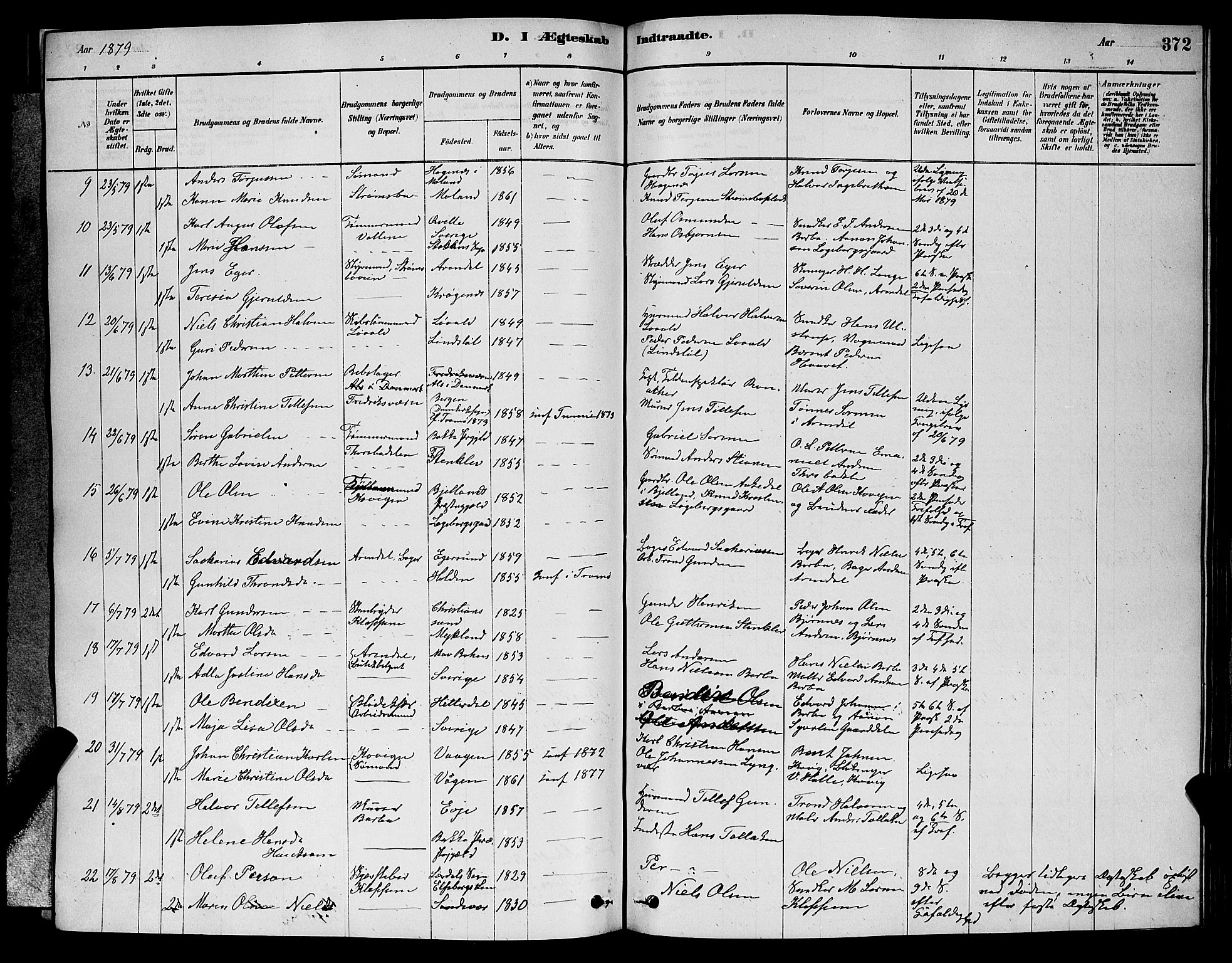 Barbu sokneprestkontor, AV/SAK-1111-0003/F/Fb/L0001: Parish register (copy) no. B 1, 1878-1890, p. 373