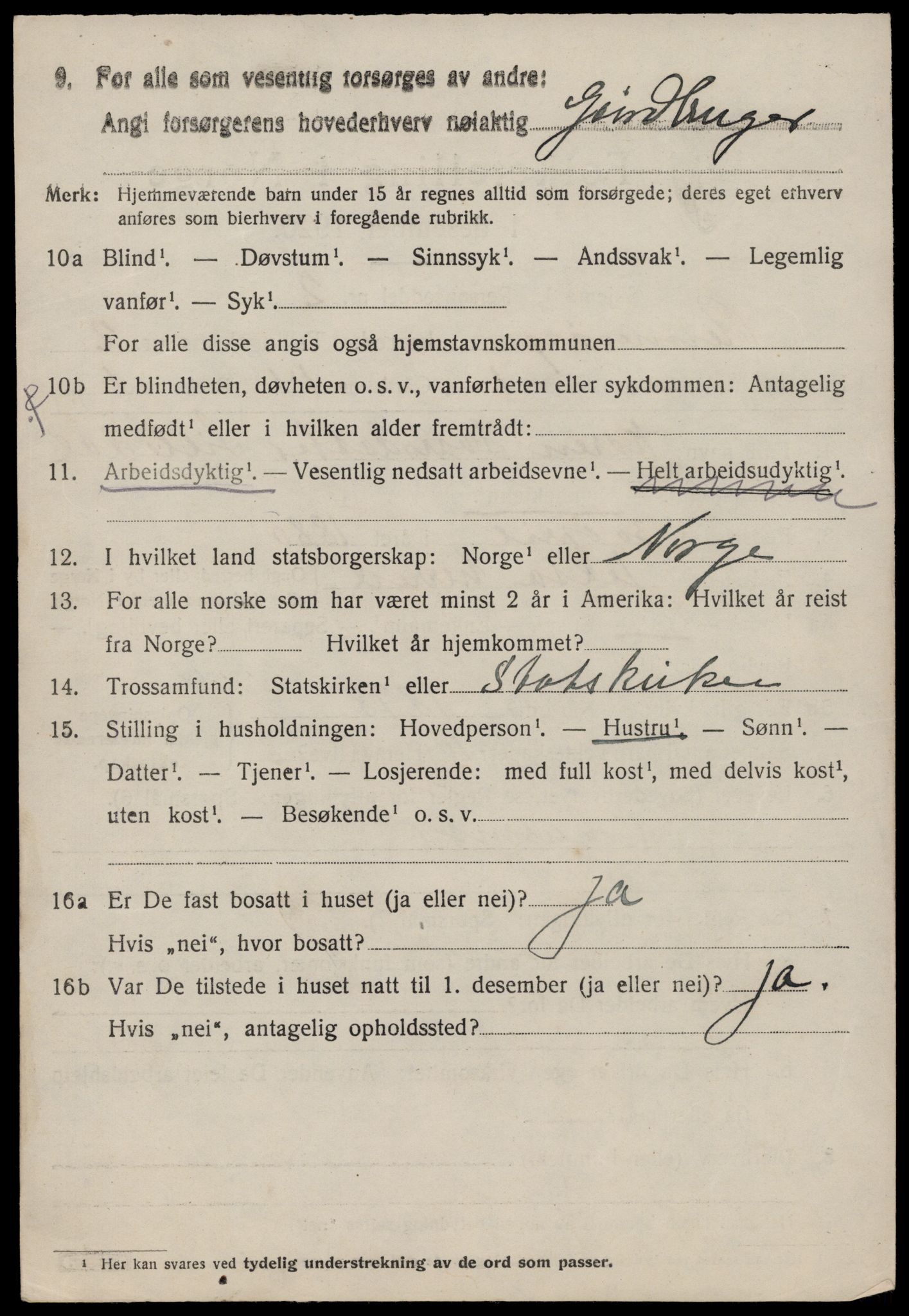 SAST, 1920 census for Rennesøy, 1920, p. 1021