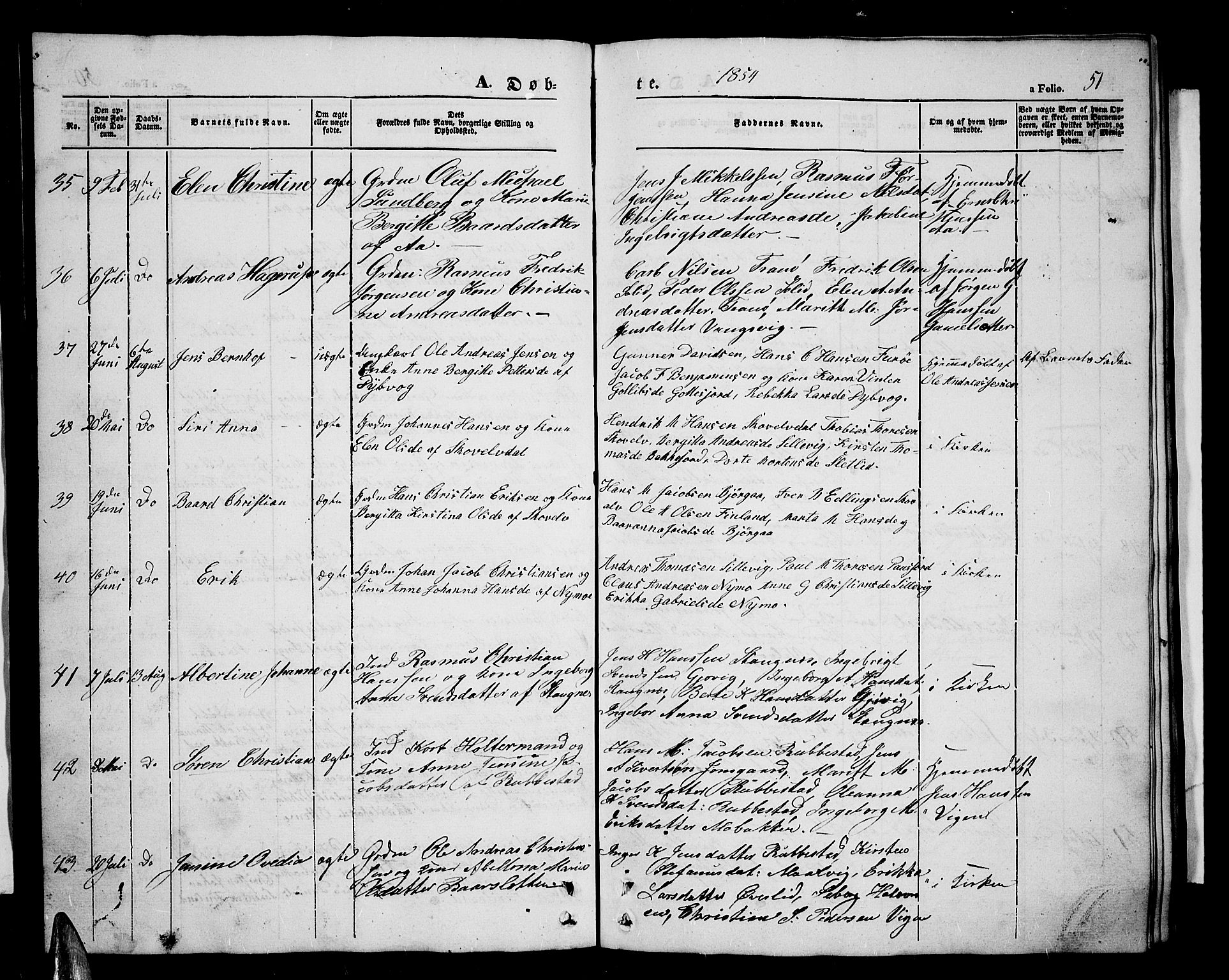 Tranøy sokneprestkontor, SATØ/S-1313/I/Ia/Iab/L0002klokker: Parish register (copy) no. 2, 1847-1860, p. 51