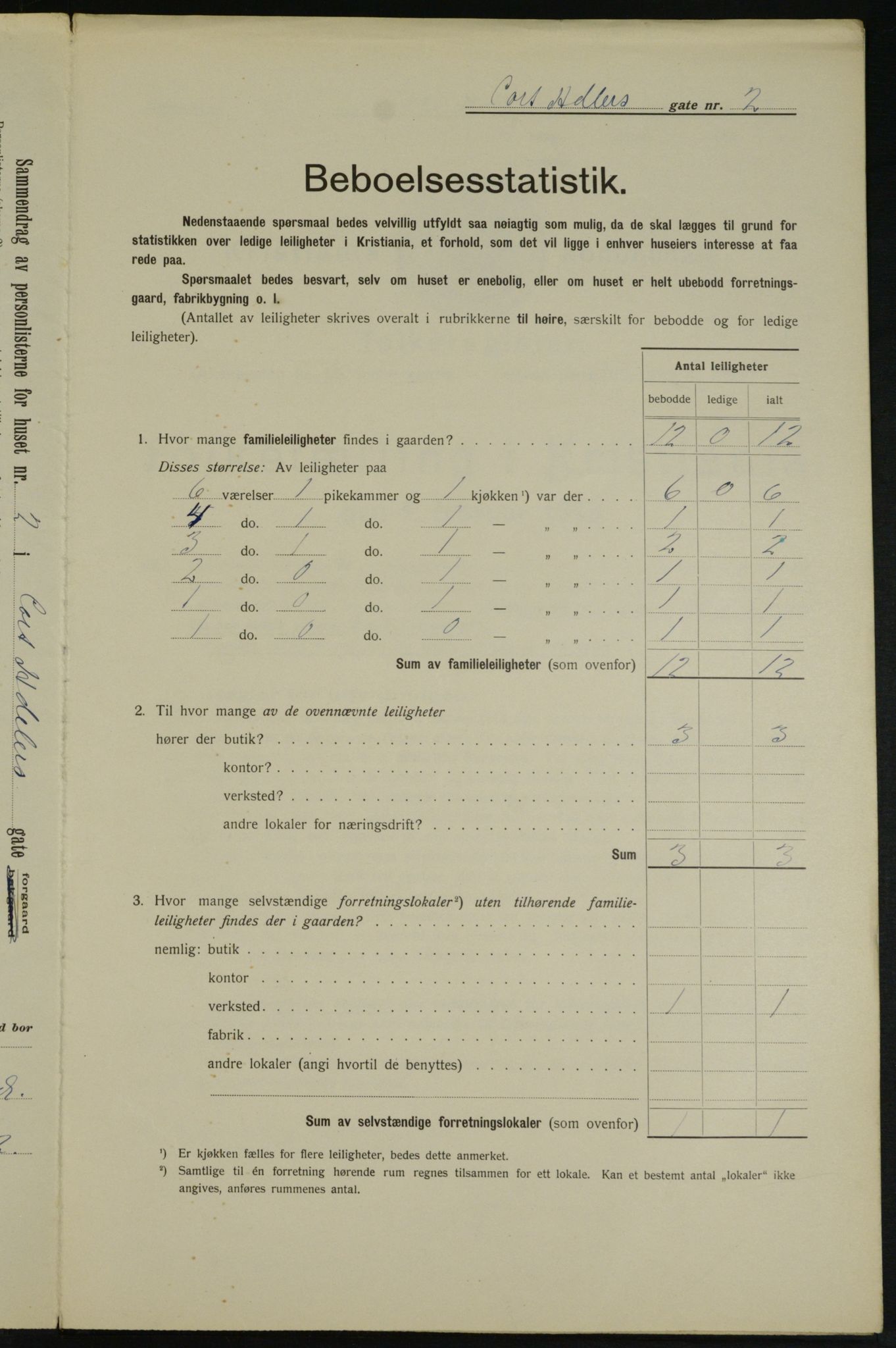 OBA, Municipal Census 1913 for Kristiania, 1913, p. 13647