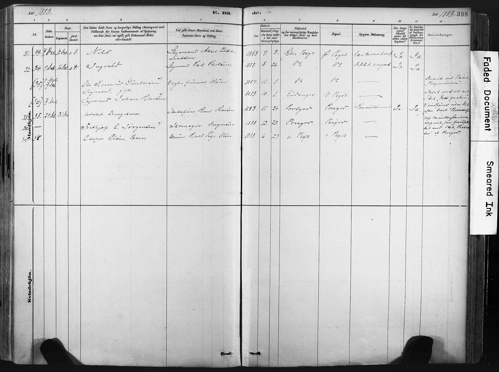 Porsgrunn kirkebøker , AV/SAKO-A-104/F/Fa/L0008: Parish register (official) no. 8, 1878-1895, p. 388