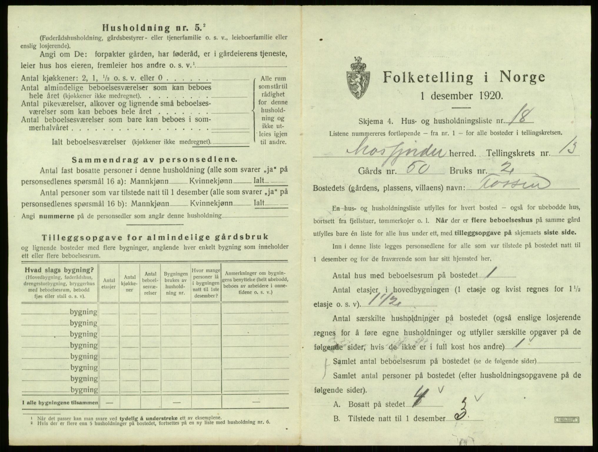 SAB, 1920 census for Masfjorden, 1920, p. 674