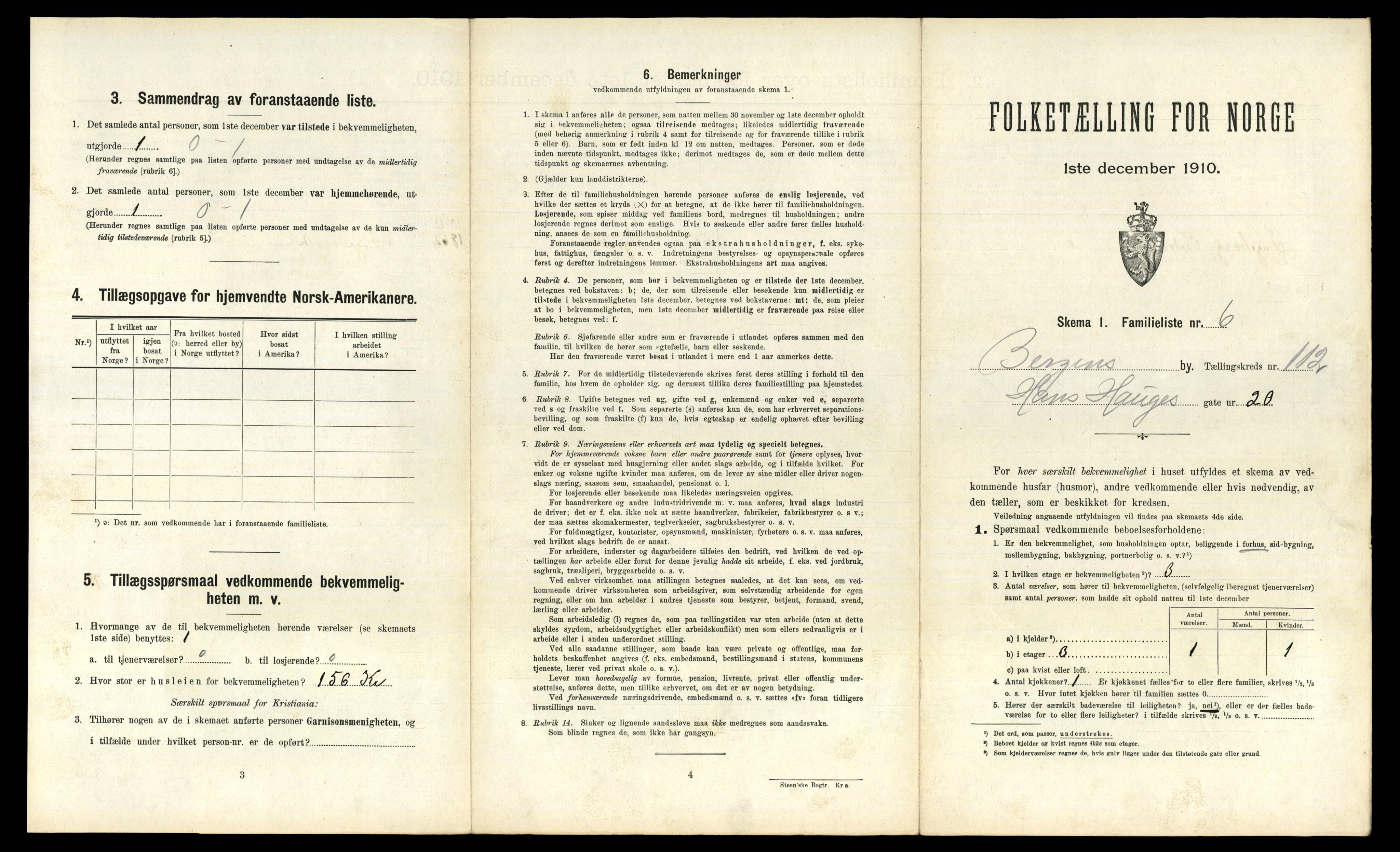 RA, 1910 census for Bergen, 1910, p. 38961