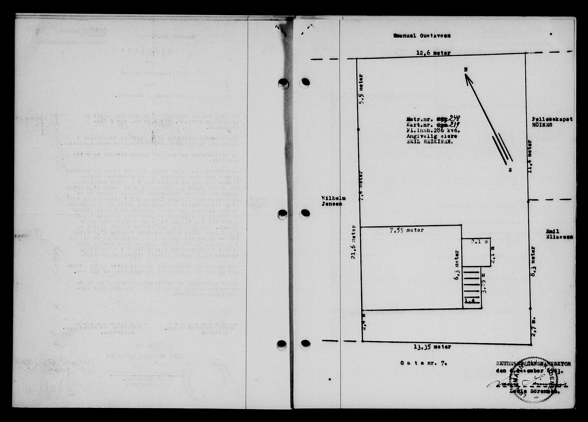 Karmsund sorenskriveri, SAST/A-100311/01/II/IIB/L0081: Mortgage book no. 62A, 1943-1944, Diary no: : 1959/1943