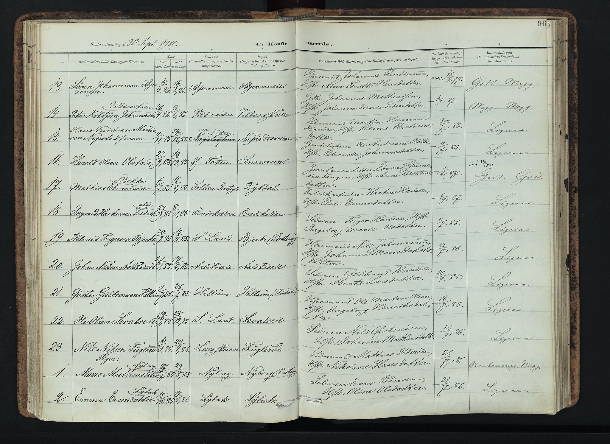 Vardal prestekontor, AV/SAH-PREST-100/H/Ha/Haa/L0019: Parish register (official) no. 19, 1893-1907, p. 96