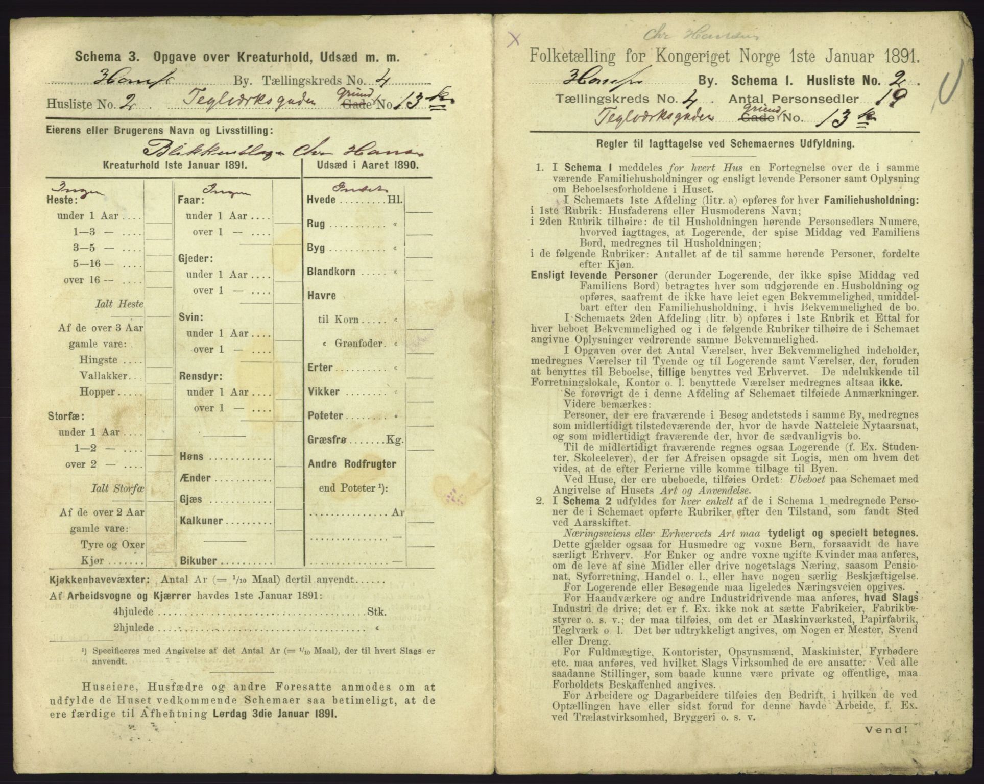 RA, 1891 census for 0601 Hønefoss, 1891, p. 125