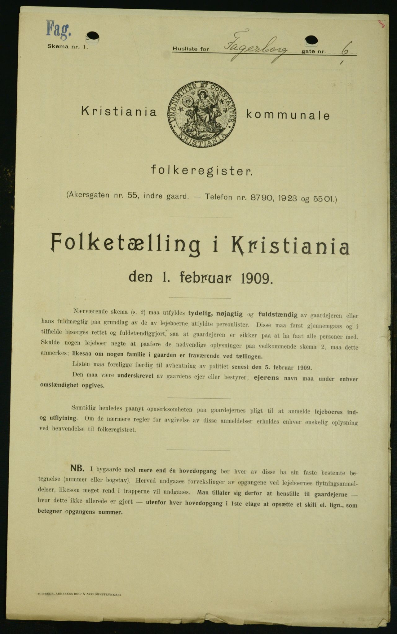 OBA, Municipal Census 1909 for Kristiania, 1909, p. 20672