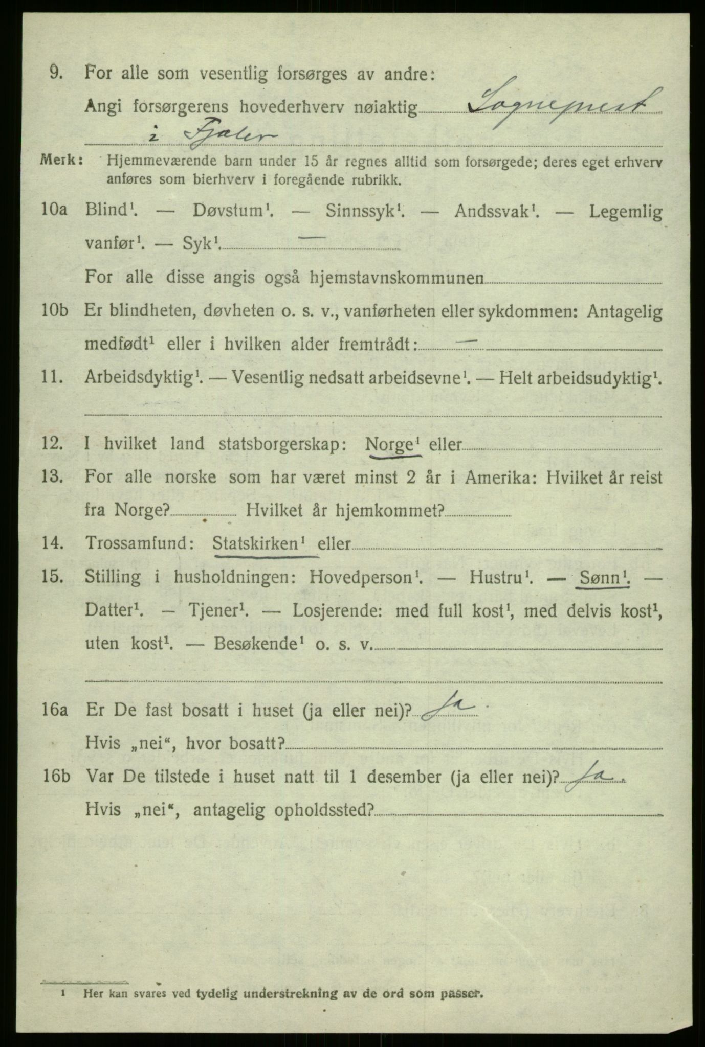 SAB, 1920 census for Fjaler, 1920, p. 4952