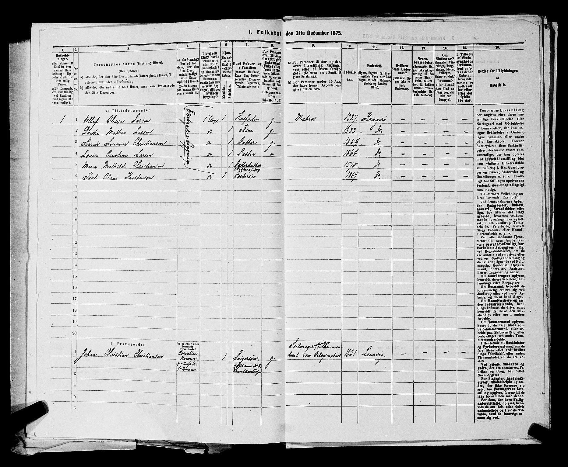 SAKO, 1875 census for 0801P Kragerø, 1875, p. 902