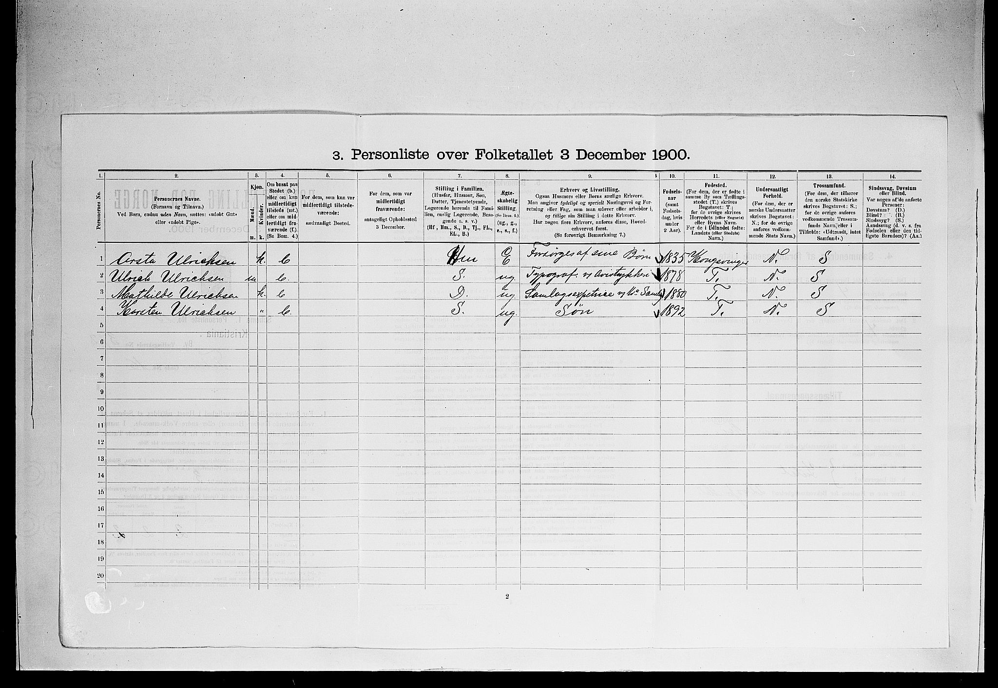 SAO, 1900 census for Kristiania, 1900, p. 22117