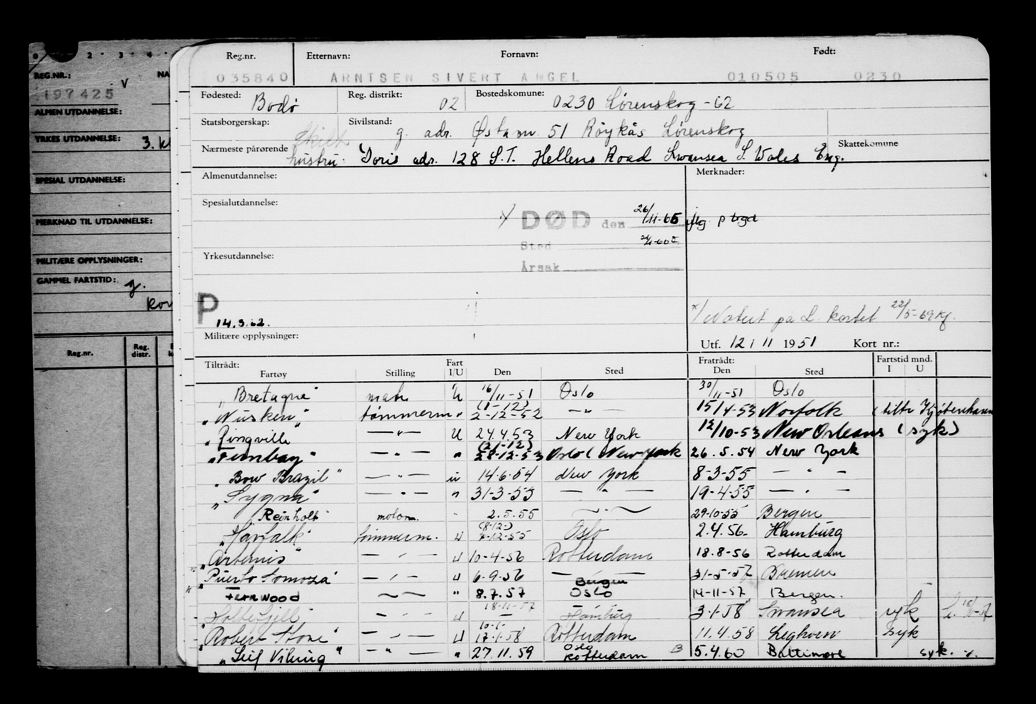 Direktoratet for sjømenn, AV/RA-S-3545/G/Gb/L0059: Hovedkort, 1905, p. 1