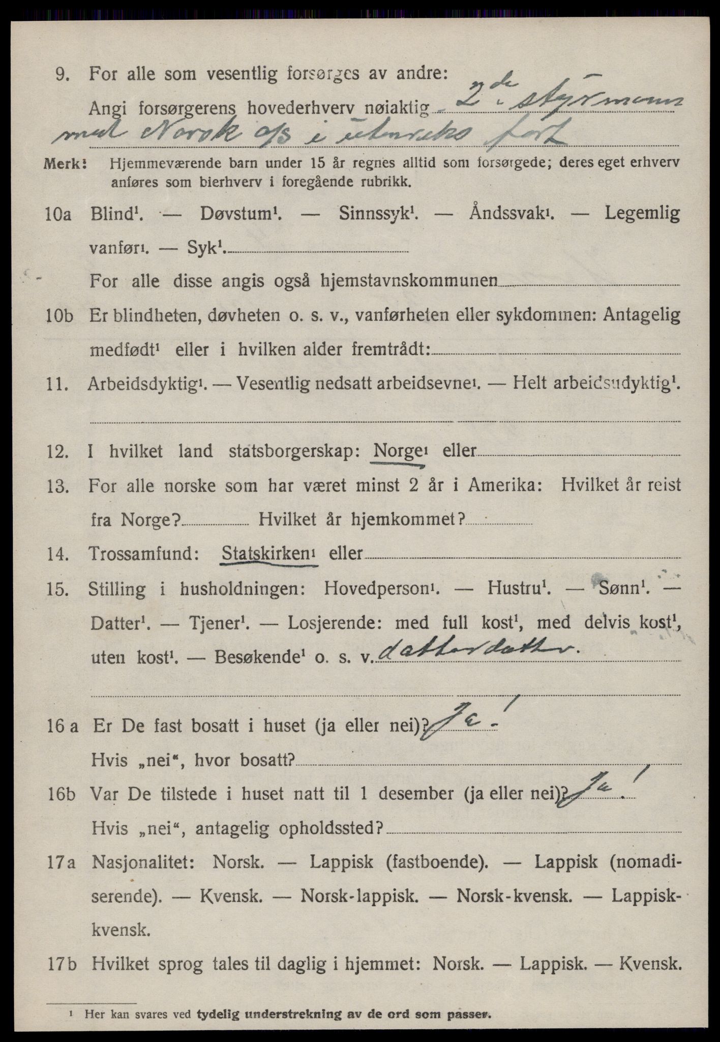 SAT, 1920 census for Hemne, 1920, p. 5193