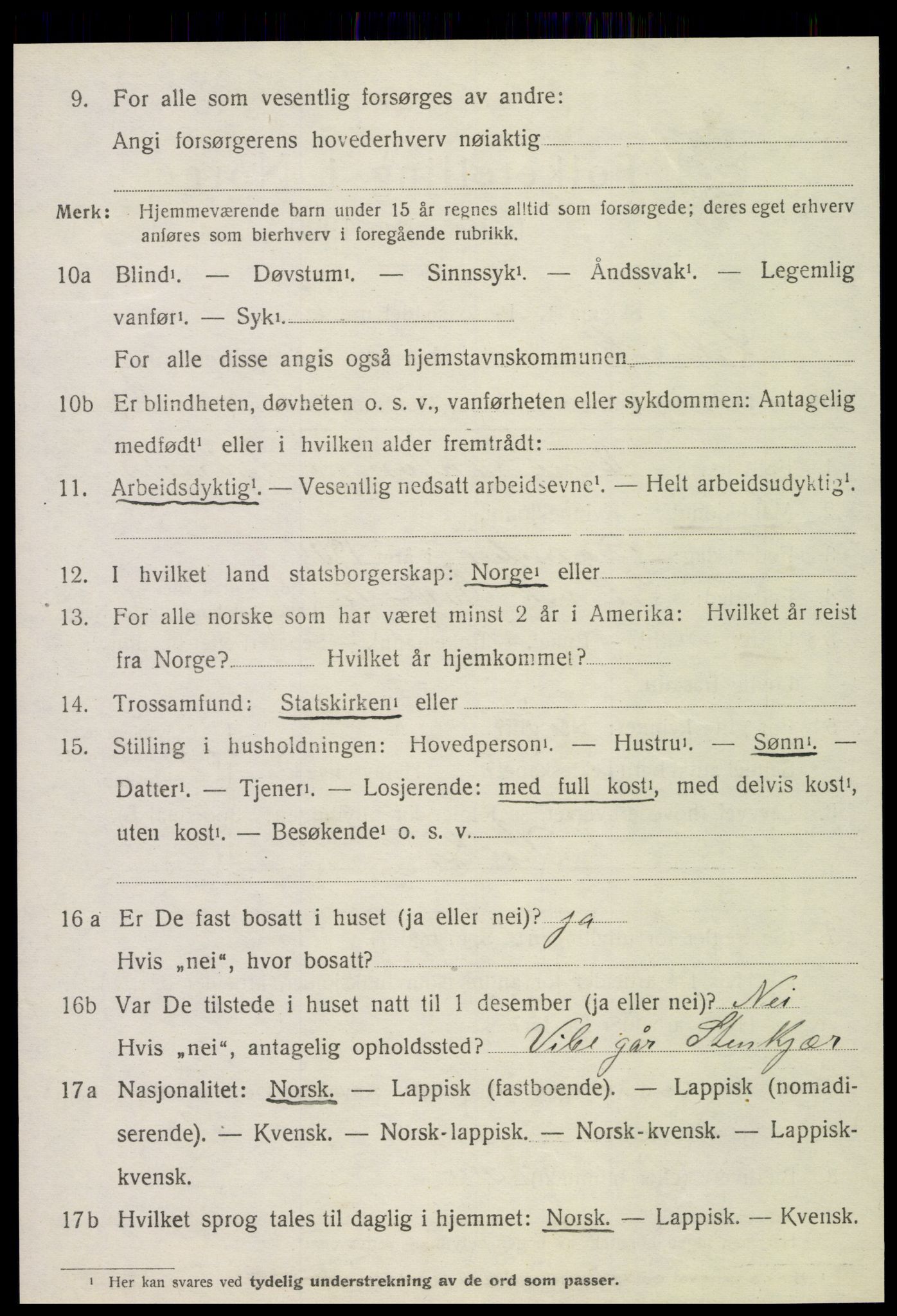 SAT, 1920 census for Leksvik, 1920, p. 6879