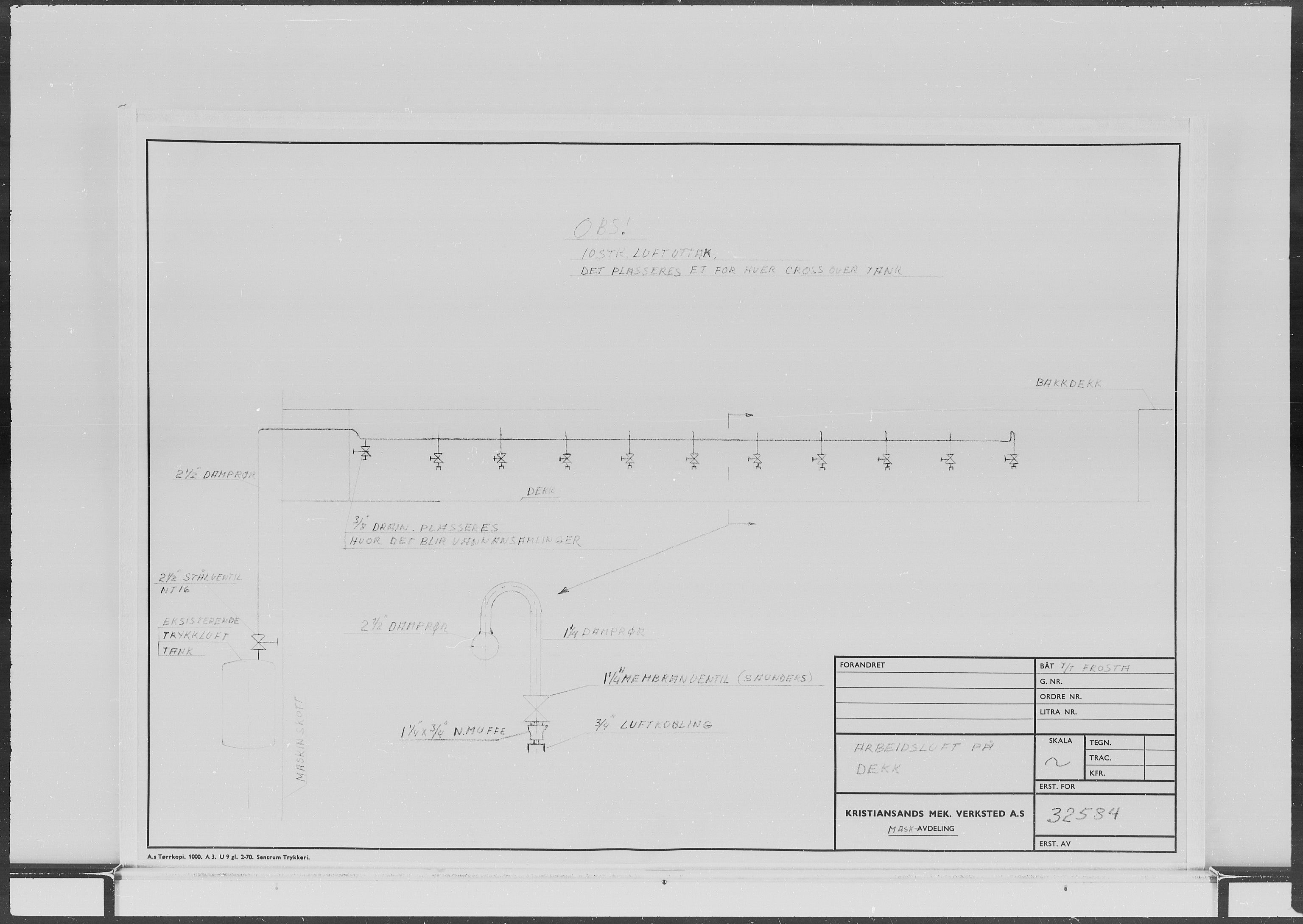 Kristiansand Mekaniske Verksted, AV/SAK-D/0612/G/Ga/L0006/0002: Reprofoto av tegninger m.m. / 36 mm mikrofilmruller, reprofoto av skipstegninger, byggenr. 134-212, p. 410