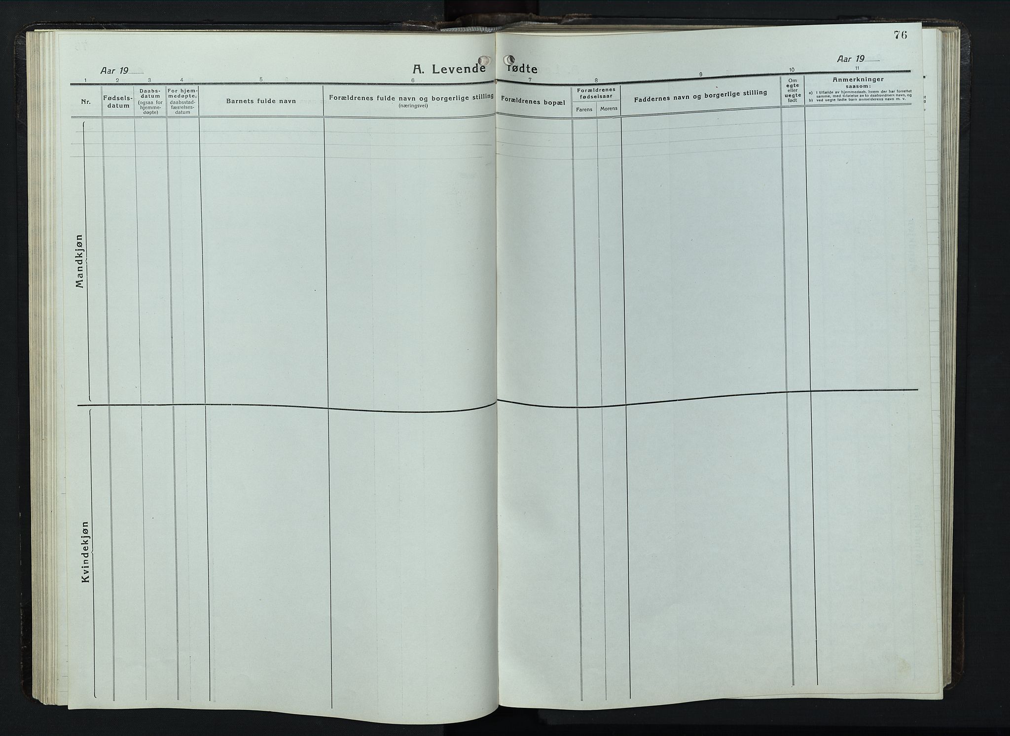 Balke prestekontor, SAH/PREST-106/H/Ha/Hab/L0001: Parish register (copy) no. 1, 1920-1955, p. 76