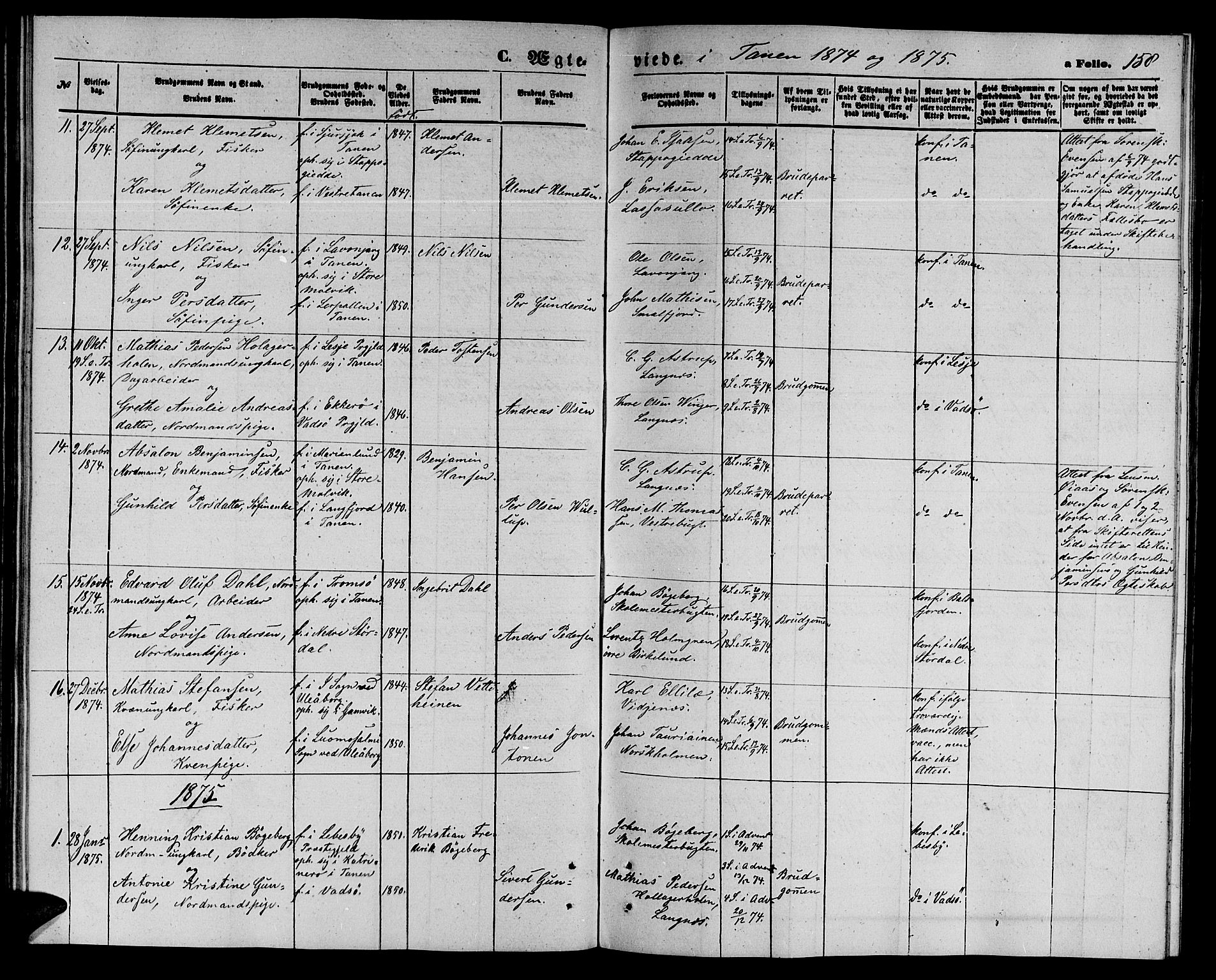 Tana sokneprestkontor, SATØ/S-1334/H/Hb/L0002klokker: Parish register (copy) no. 2 /1, 1866-1877, p. 158