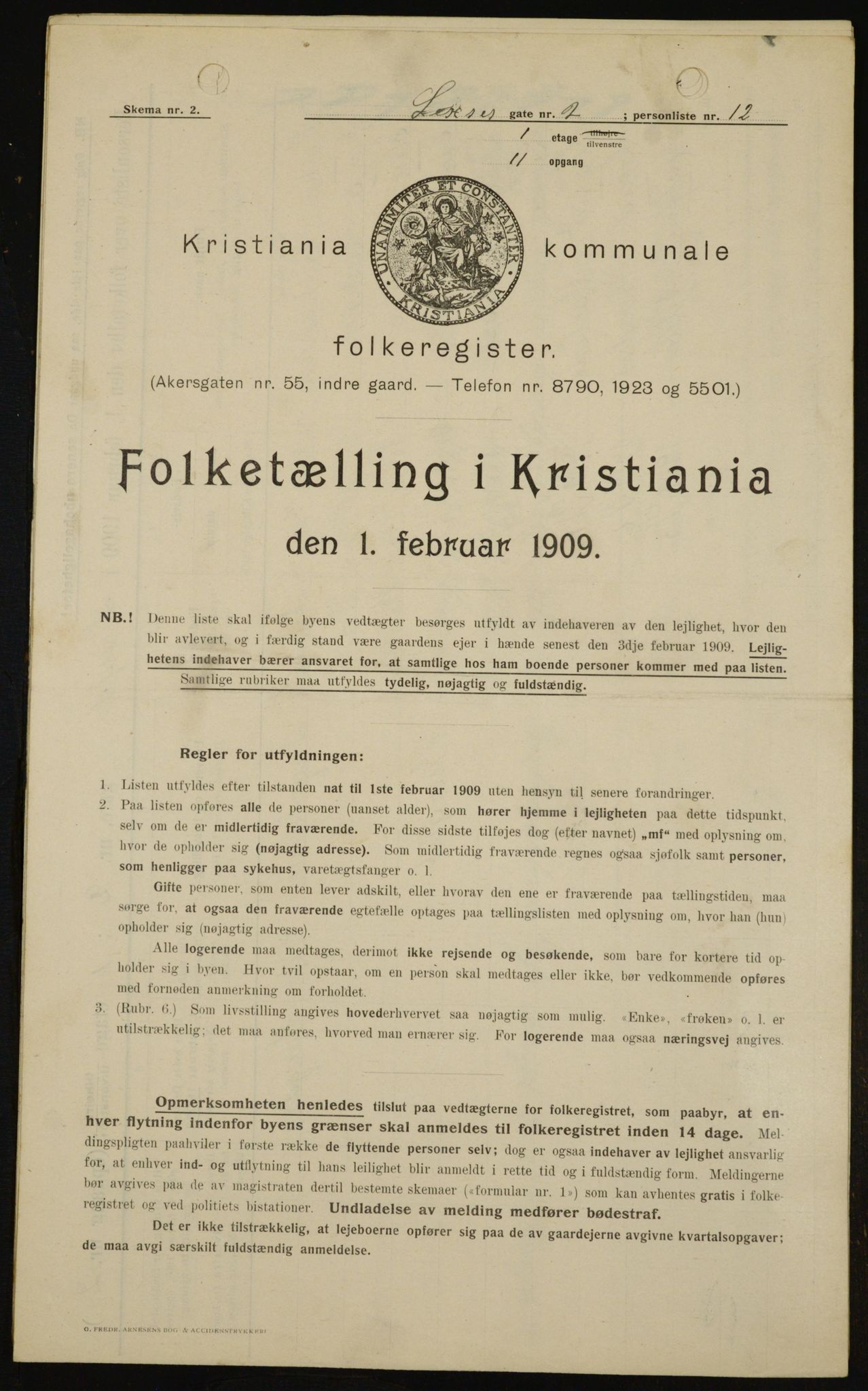 OBA, Municipal Census 1909 for Kristiania, 1909, p. 85899
