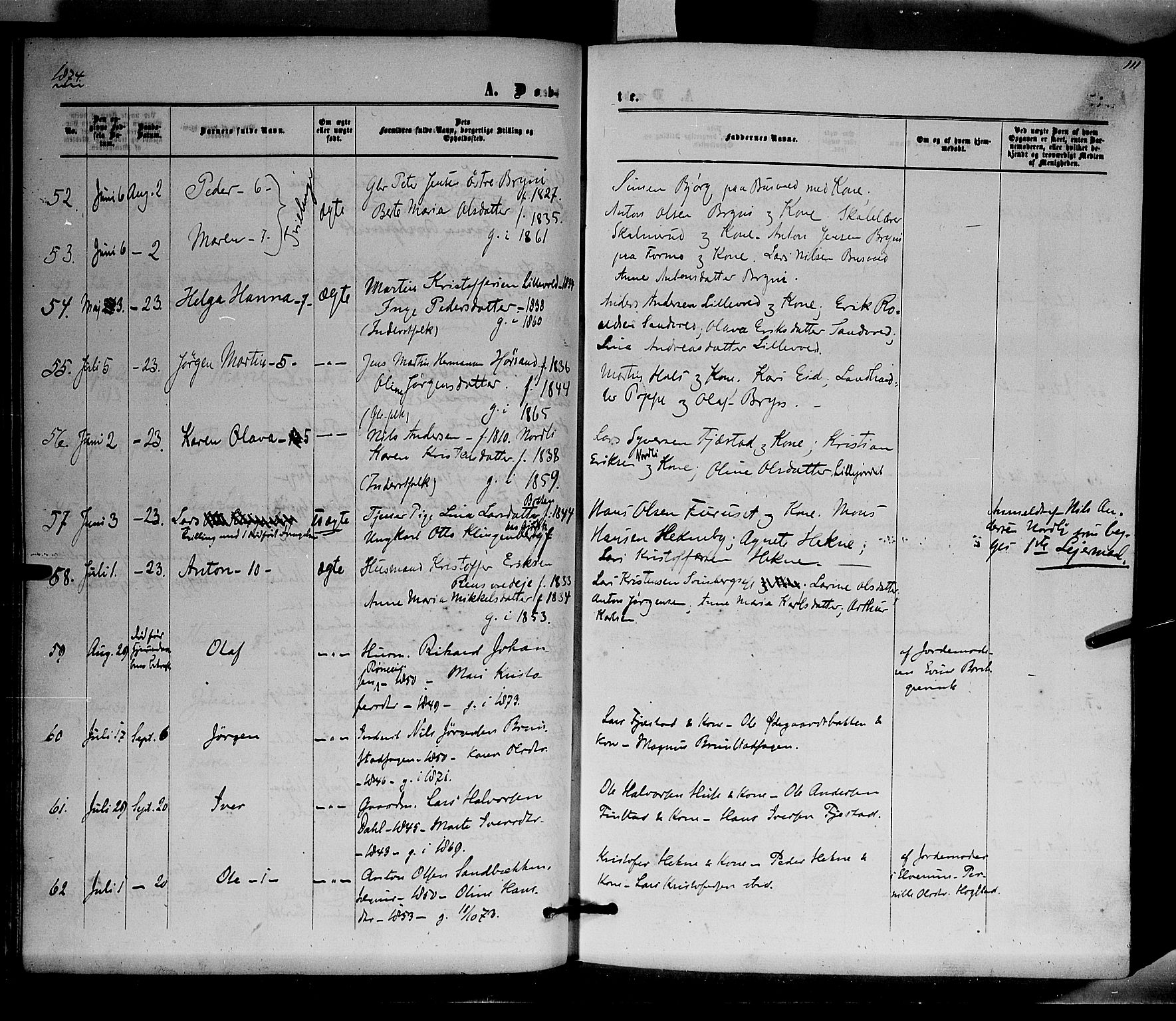 Romedal prestekontor, AV/SAH-PREST-004/K/L0005: Parish register (official) no. 5, 1862-1874, p. 111