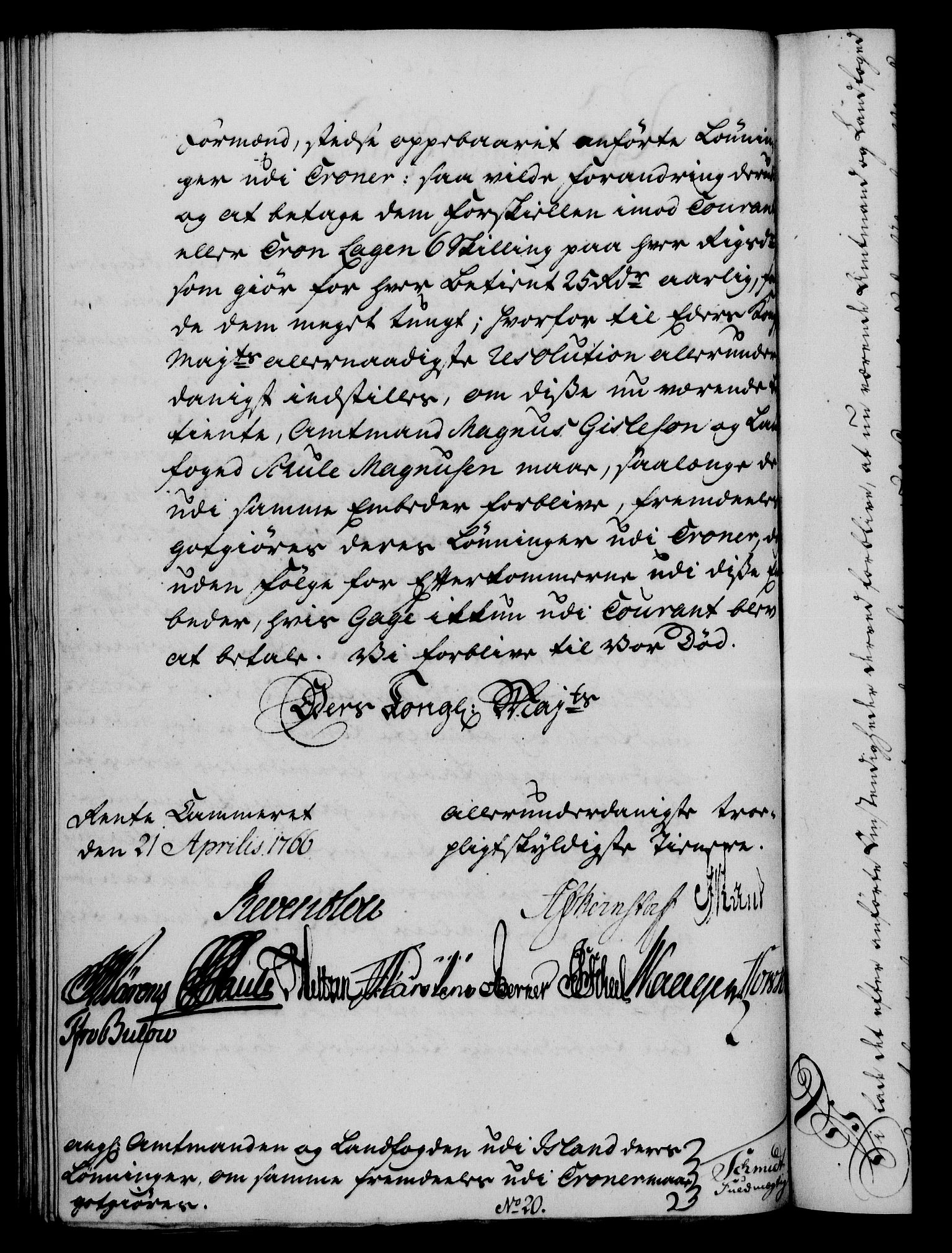 Rentekammeret, Kammerkanselliet, RA/EA-3111/G/Gf/Gfa/L0048: Norsk relasjons- og resolusjonsprotokoll (merket RK 52.48), 1766, p. 164